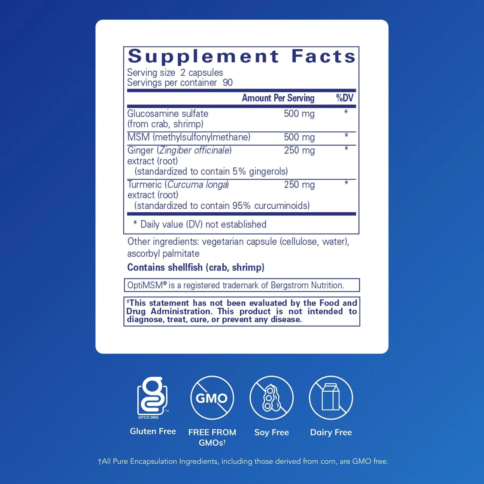 Pure Encapsulations Glucosamine MSM | Joint Support, Cartilage Health, 180 Capsules - Image 2