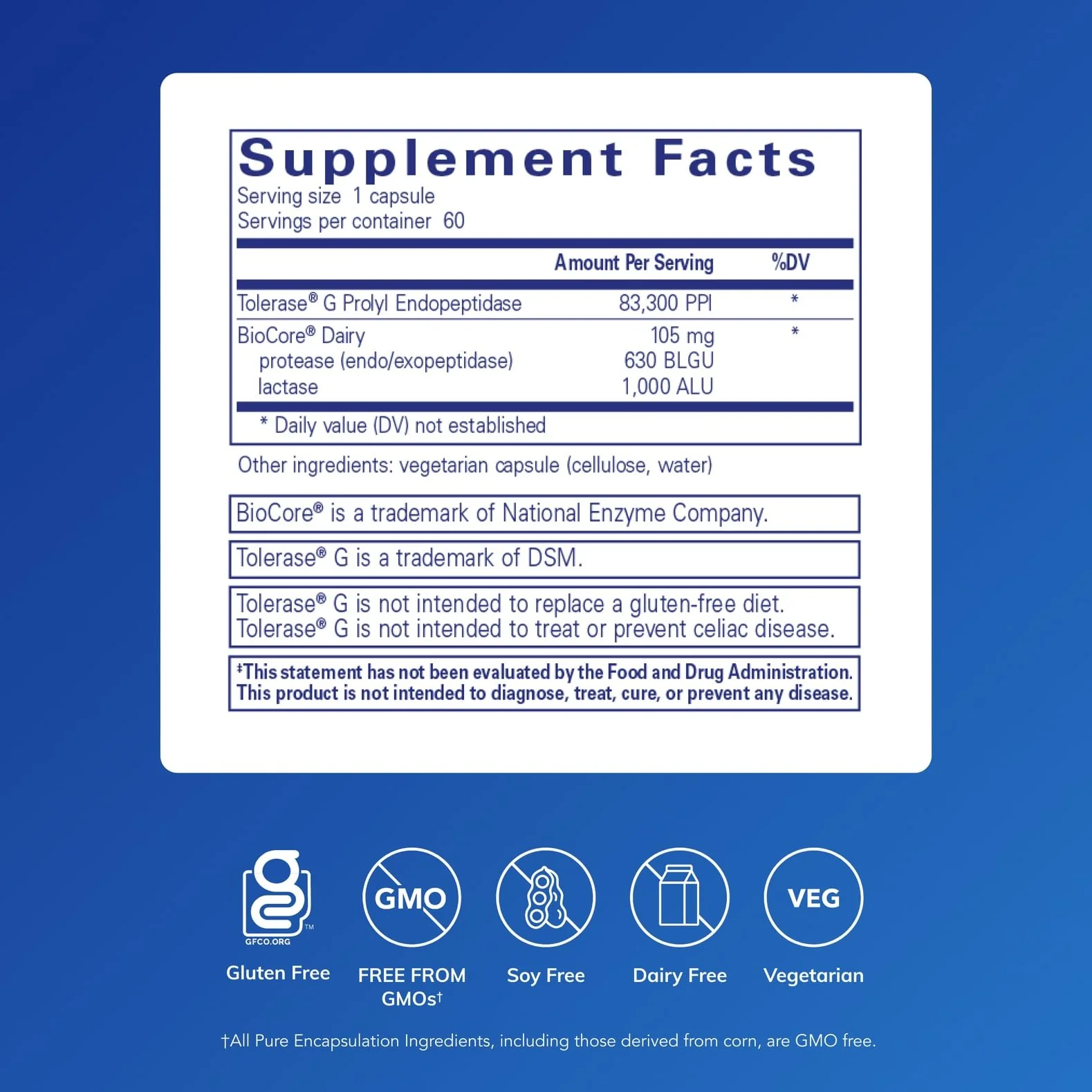 Pure Encapsulations Gluten/Dairy Digest — Enzyme Blend for Gluten & Dairy Digestion | 60 Capsules - Image 2