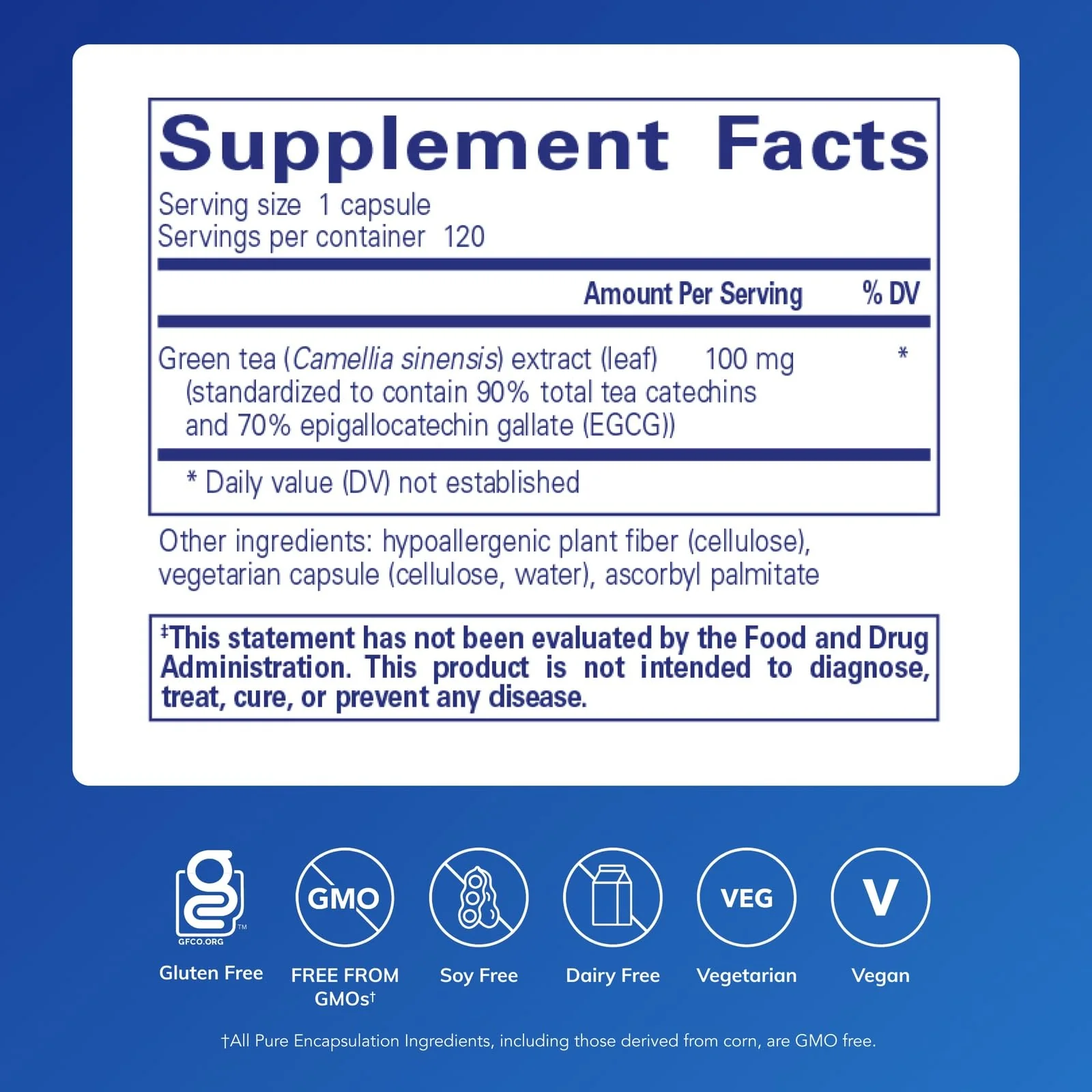Pure Encapsulations Green Tea Extract (Decaf) | Hypoallergenic Antioxidant Support for All Cells | 120 Capsules - Image 9