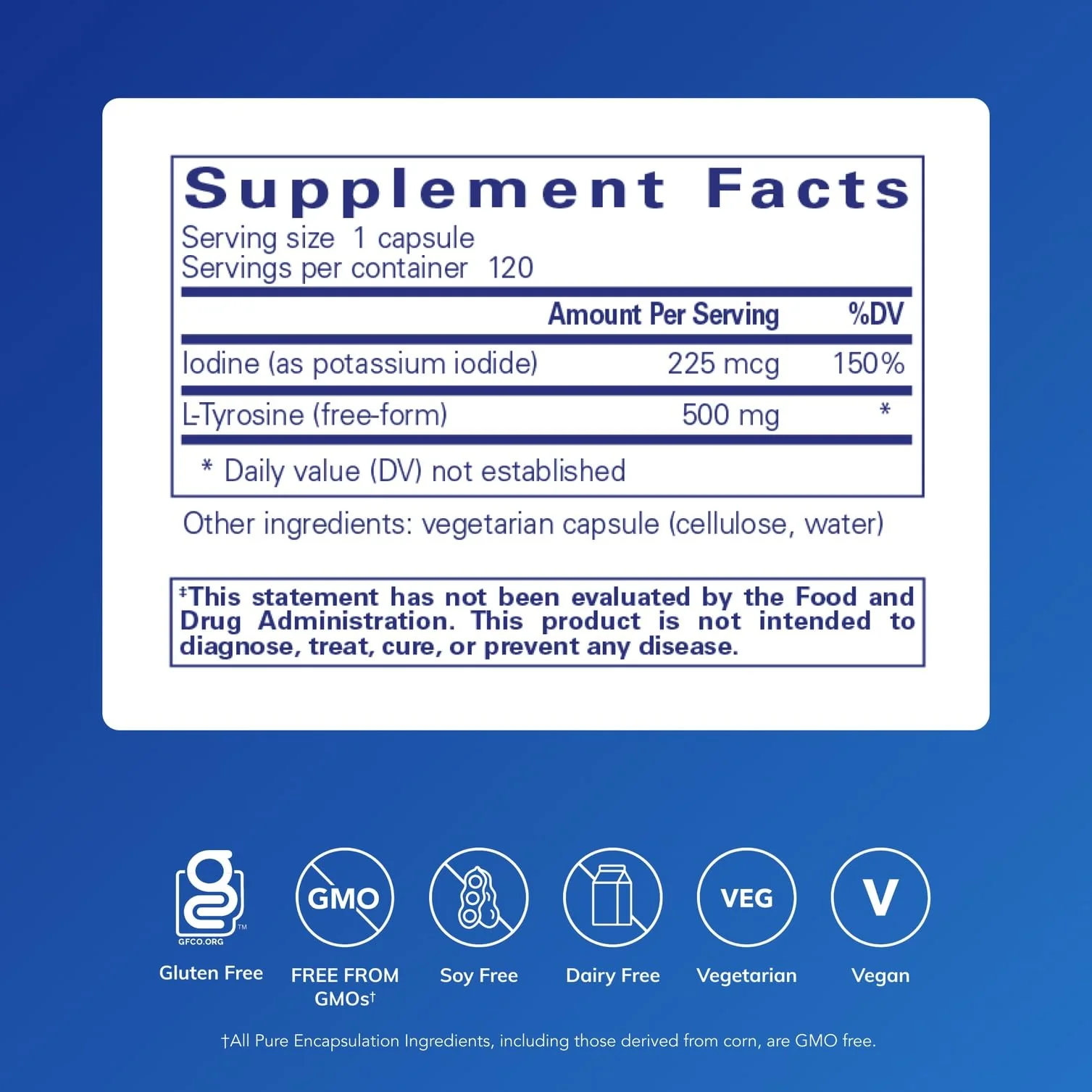 Pure Encapsulations Iodine and Tyrosine | Hypoallergenic Supplement for Enhanced Thyroid Support | 120 Capsules - Image 2