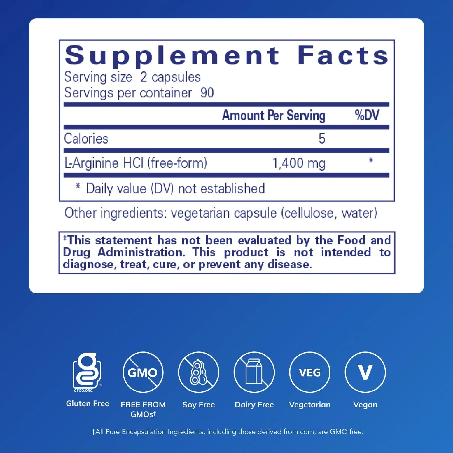 Pure Encapsulations L-Arginine 1,400 mg – Supports Nitric Oxide & Circulation | Gluten Free & Non-GMO | 180 Capsules - Image 9