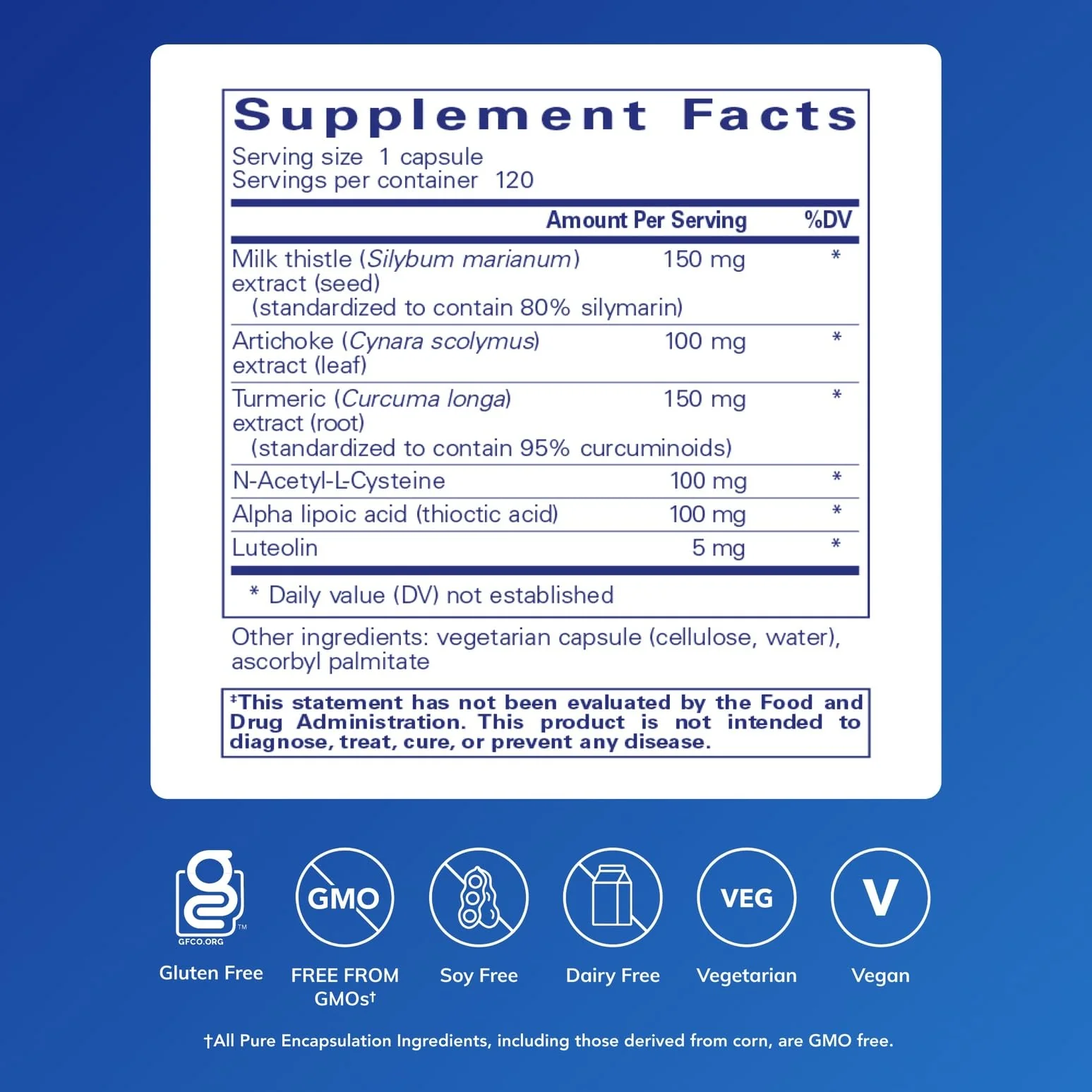 Pure Encapsulations LVR Formula | Hypoallergenic Liver Health & Antioxidant Support | 120 Capsules - Image 2