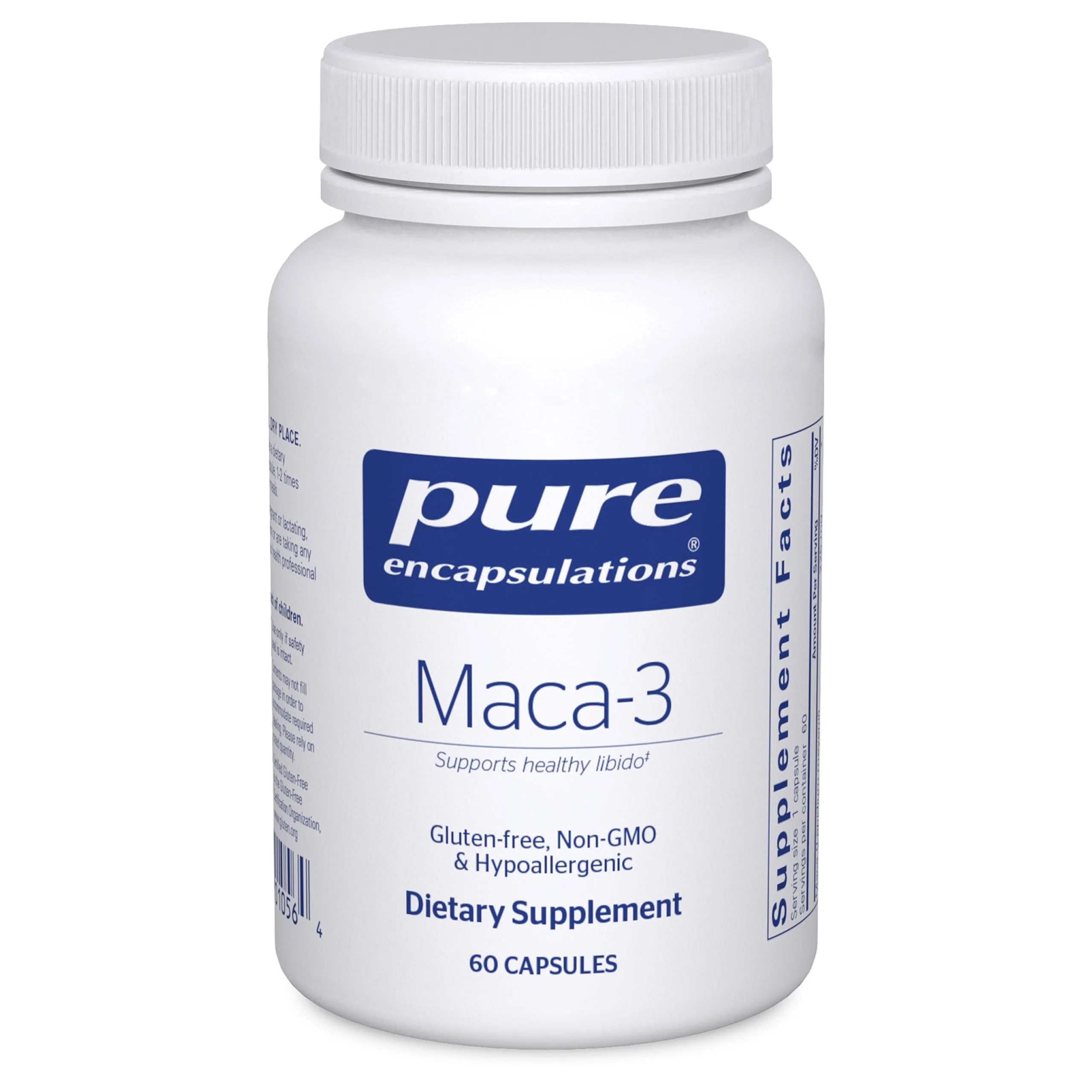Pure Encapsulations Maca-3 | Hypoallergenic Maca Supplement for Libido & Reproductive Health | 60 Capsules