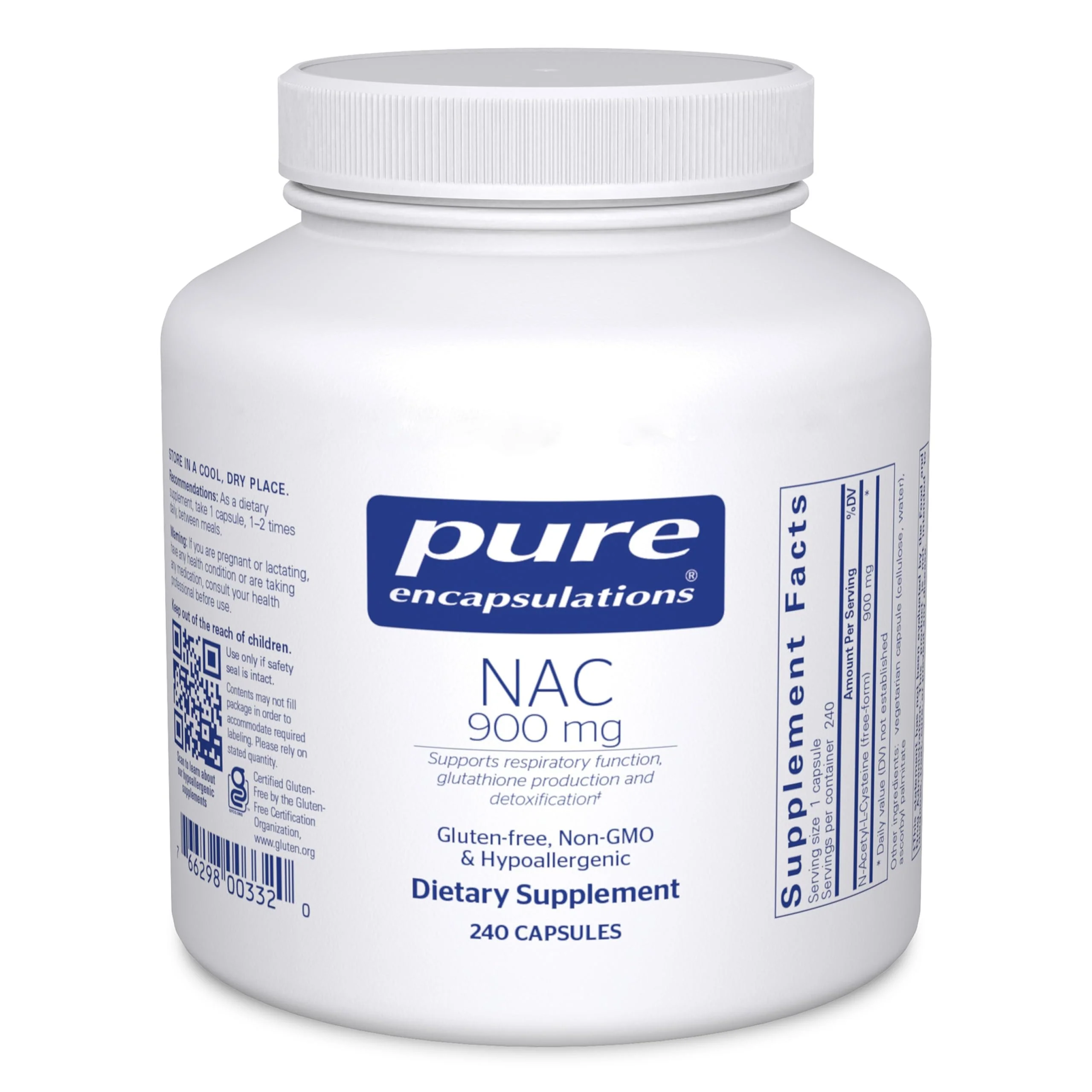 Pure Encapsulations NAC 900 mg – N-Acetyl Cysteine for Lung & Immune Support | 240 Capsules - Image 8