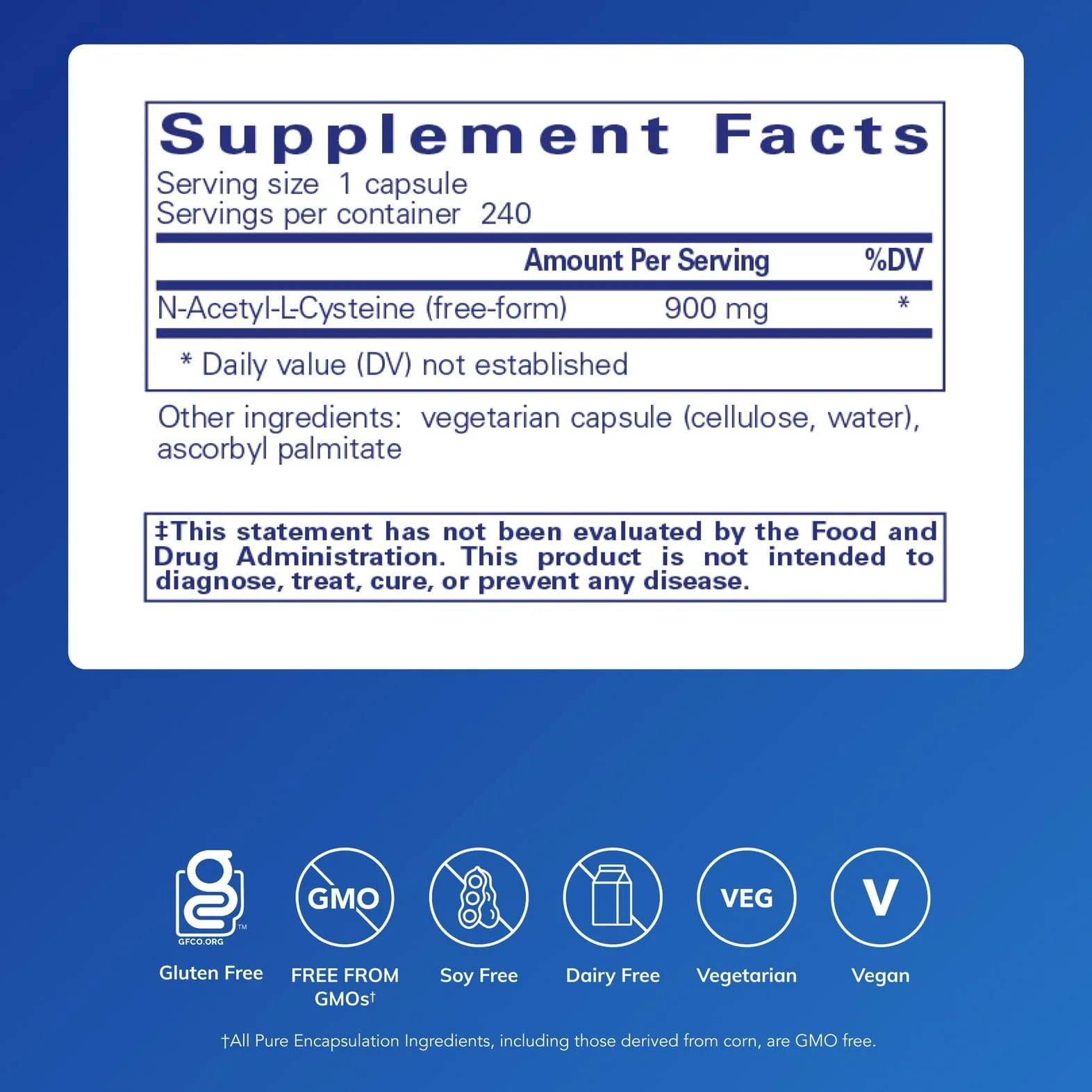 Pure Encapsulations NAC 900 mg – N-Acetyl Cysteine for Lung & Immune Support | 240 Capsules - Image 9