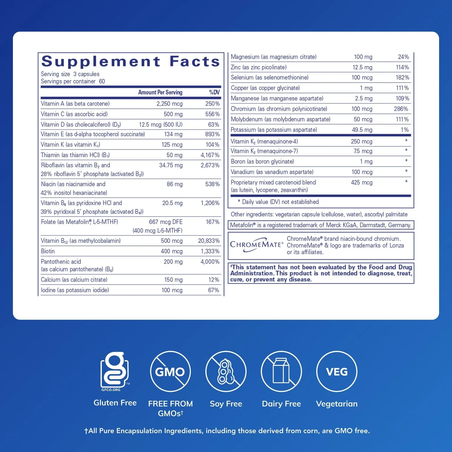 Pure Encapsulations Nutrient 950 with Vitamin K – 180 Capsules – Multivitamin & Mineral for Bone & Arterial Support – Gluten Free & Non-GMO - Image 3
