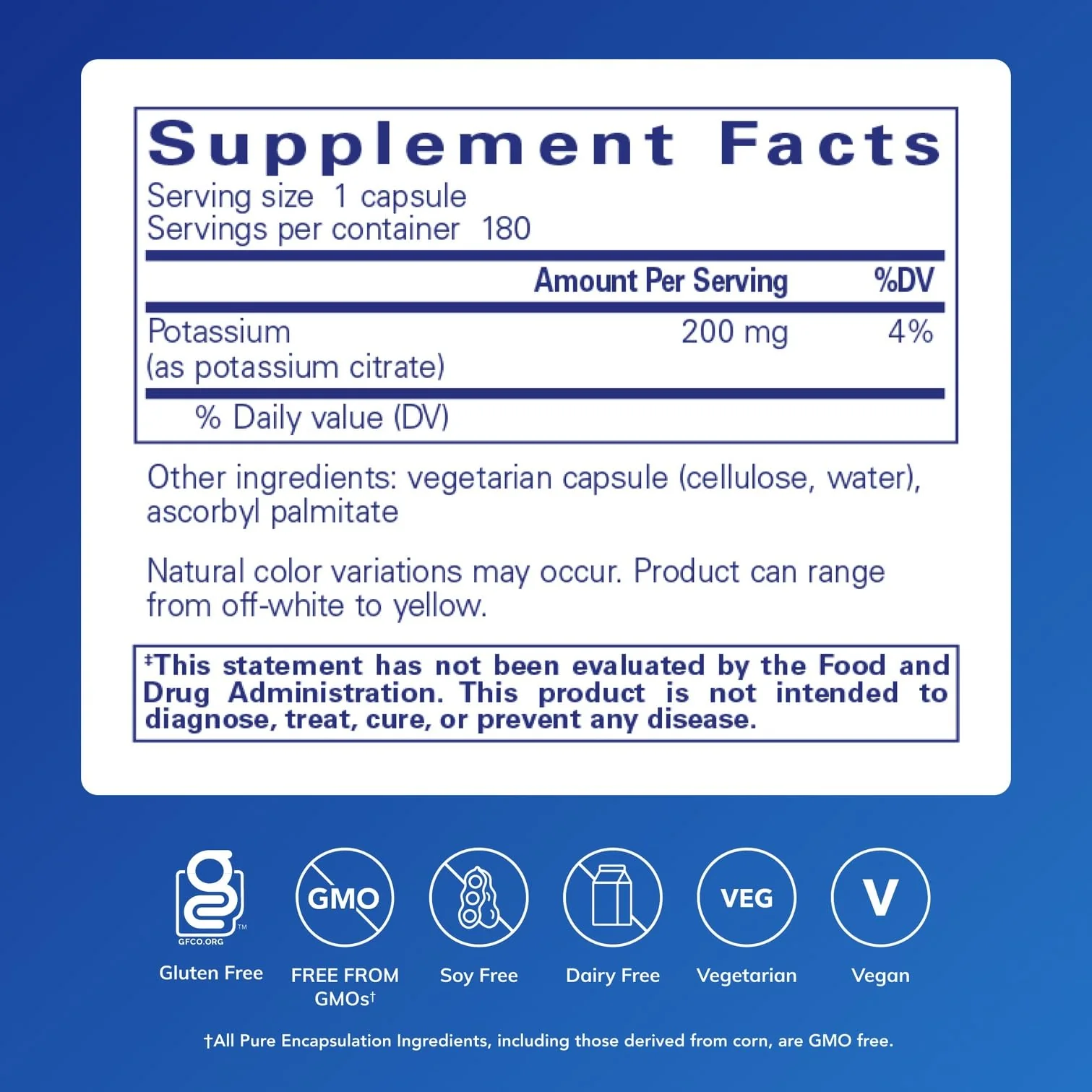 Pure Encapsulations Potassium (Citrate) – Essential Electrolyte for Nerve, Heart & Energy | 180 Capsules - Image 2