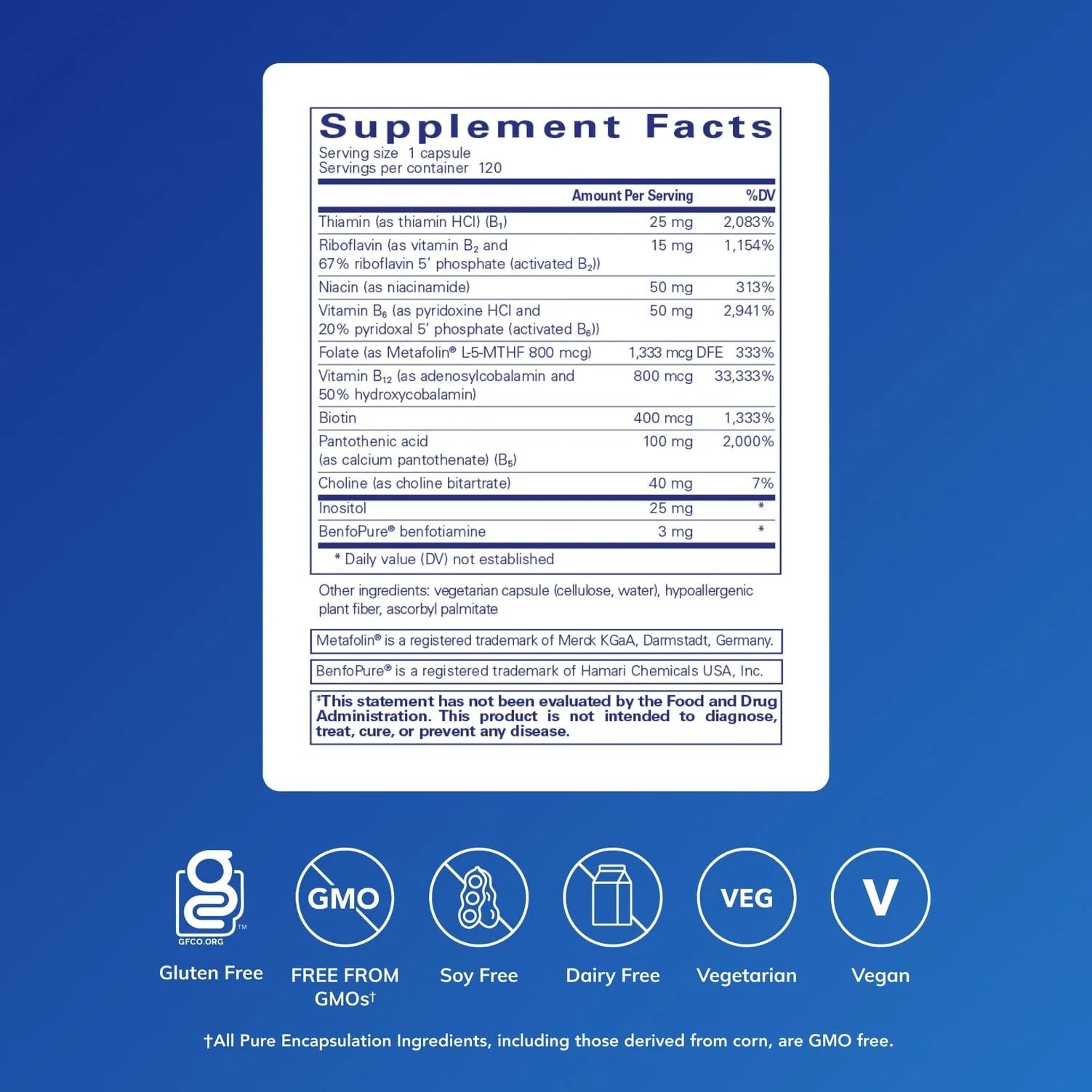 Pure Encapsulations PureGenomics B-Complex – Broad Spectrum B Vitamins for Genetic Expression, Cellular Function & Energy Metabolism, with B12 & B6 – 120 Capsules - Image 9