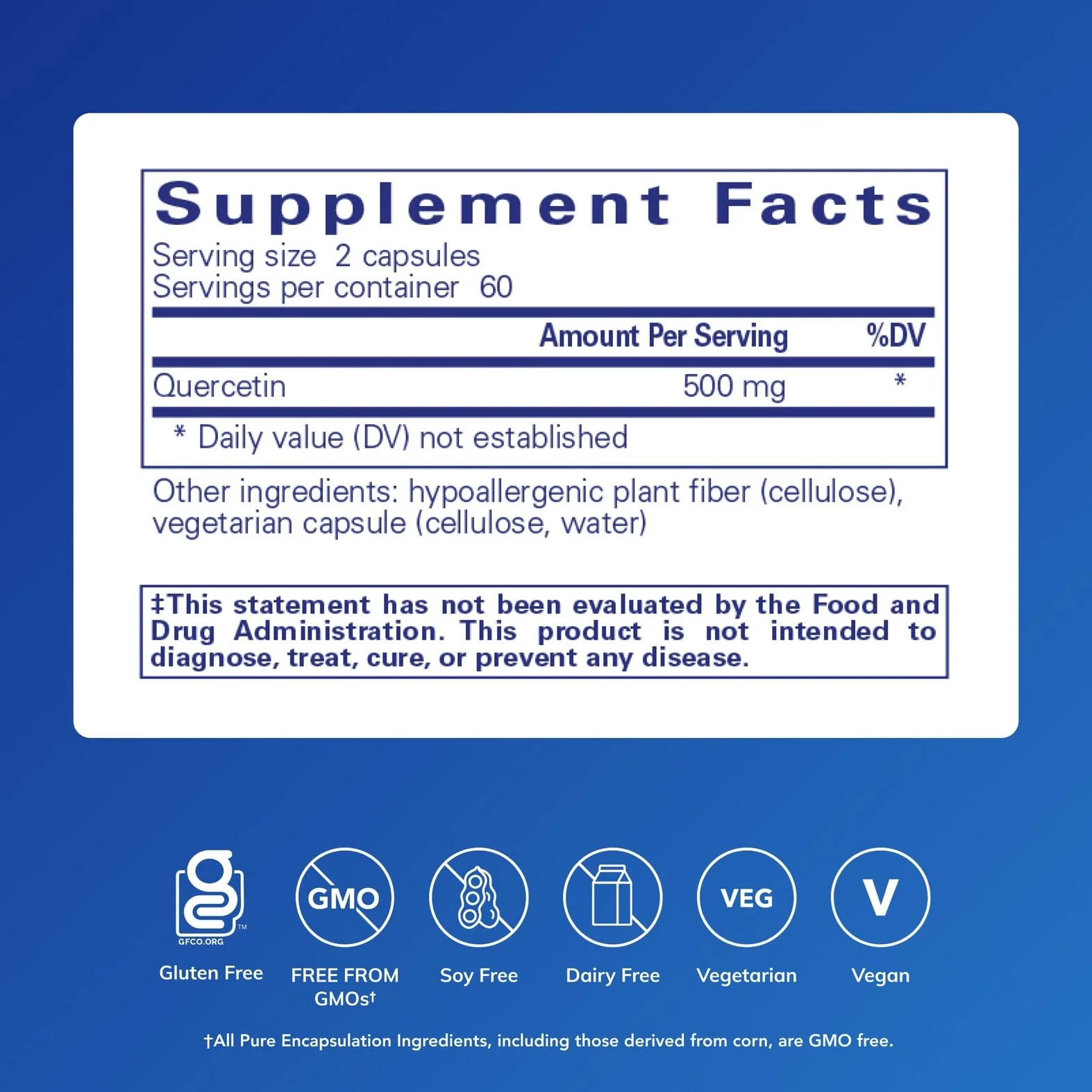Pure Encapsulations Quercetin 500 mg – Immune, Cellular & Heart Health Support (Gluten Free, Non-GMO) – 120 Capsules - Image 9