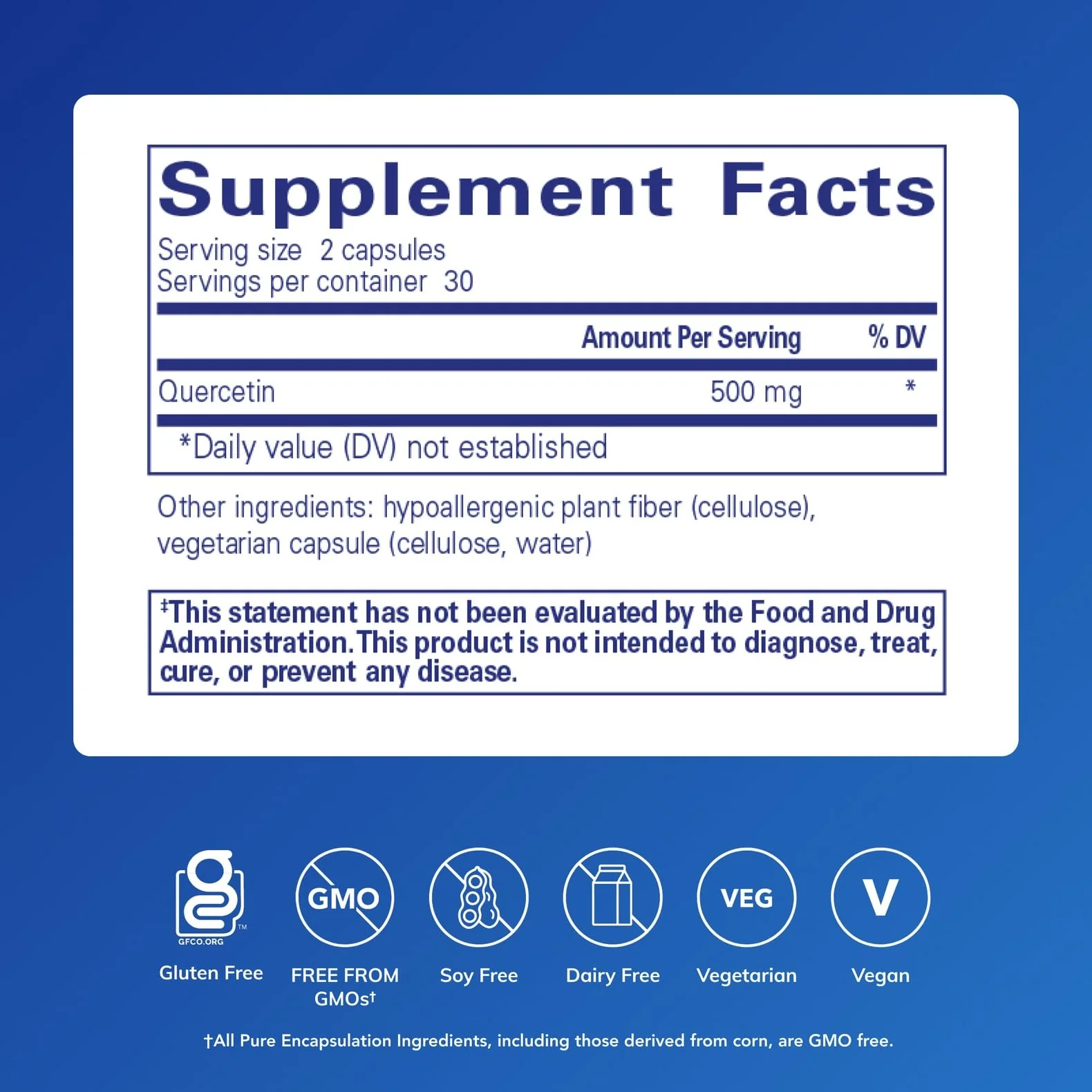 Pure Encapsulations Quercetin 500 mg – Immune Support, Cellular Health & Heart Health – Antioxidant Supplement – Gluten Free & Non-GMO – 60 Capsules - Image 2