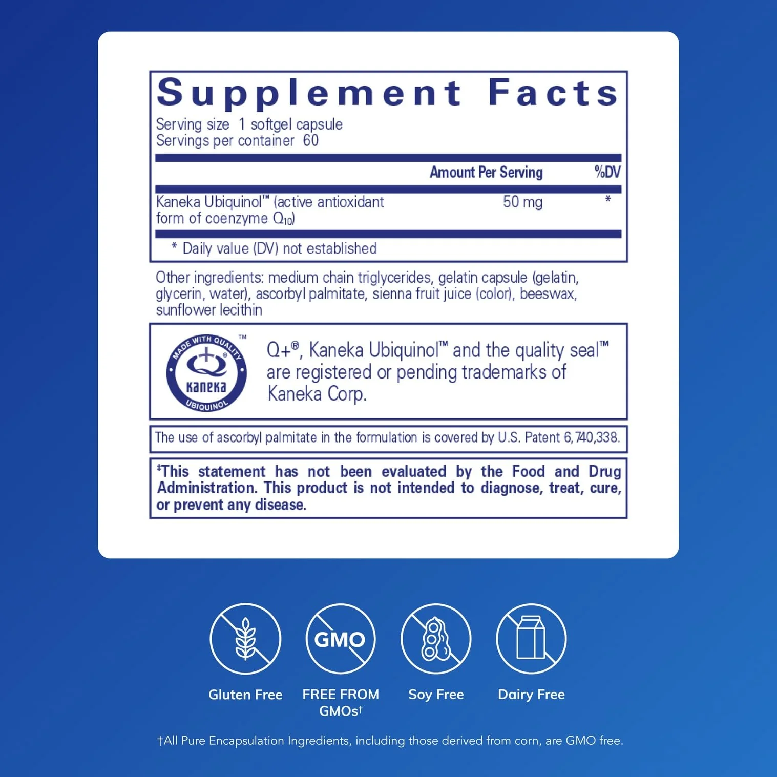 Pure Encapsulations Ubiquinol-QH 50 mg | CoQ10 for Immune & Heart Health | 60 Softgels - Image 2