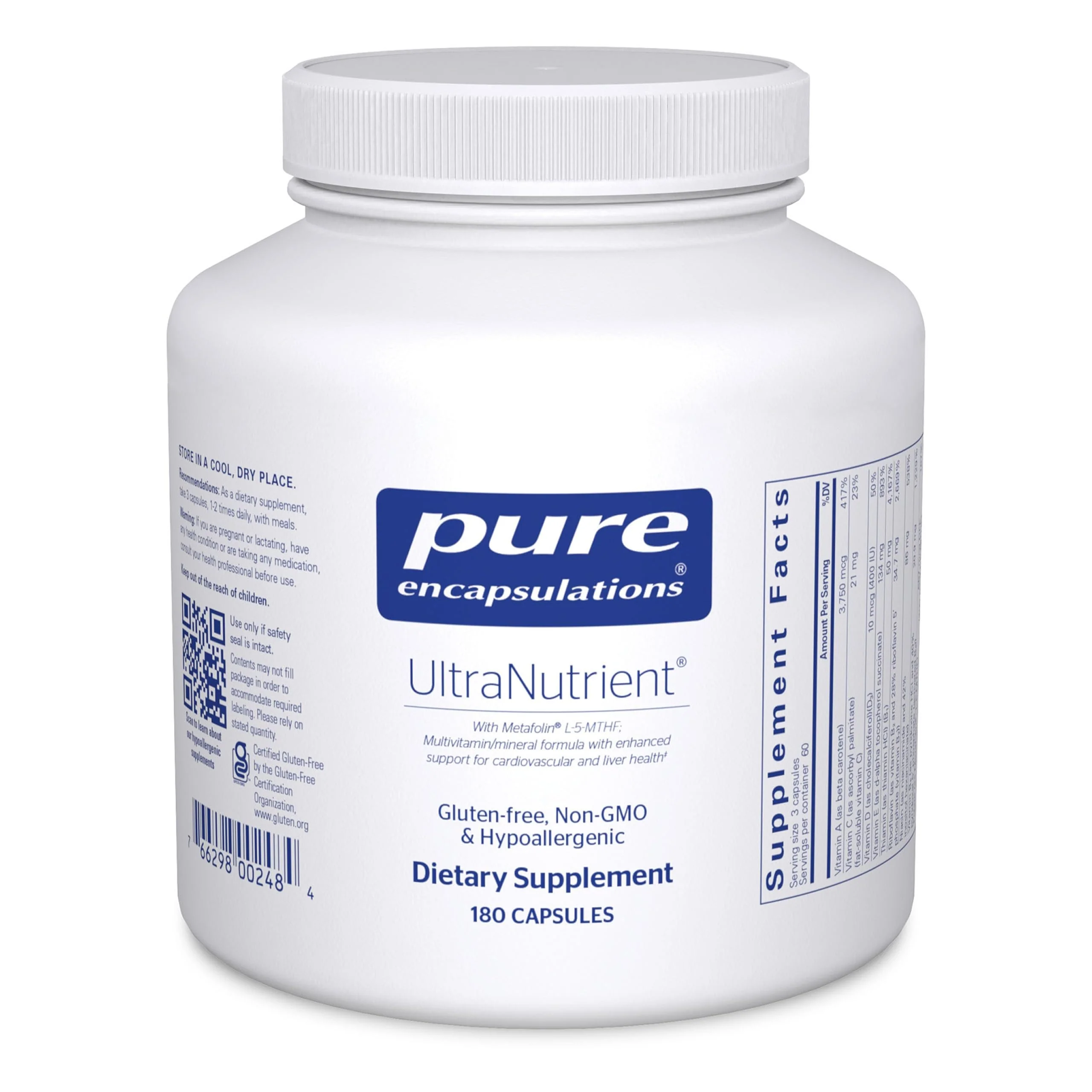Pure Encapsulations UltraNutrient – Minerals & Multivitamins for Heart & Liver Support | Gluten Free, 180 Capsules - Image 8