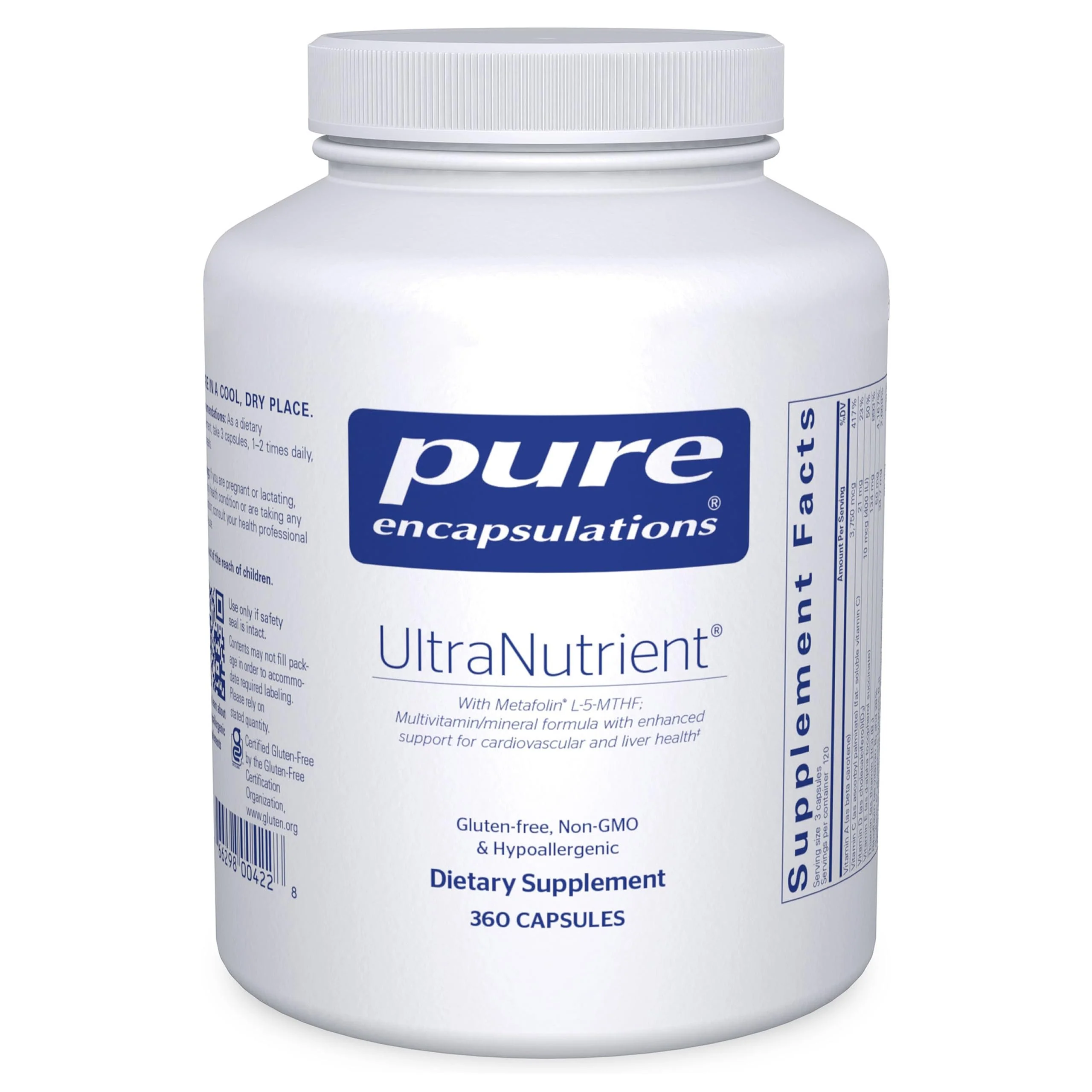 Pure Encapsulations UltraNutrient: Minerals & Multivitamins for Liver & Heart Support | Gluten Free, 360 Capsules
