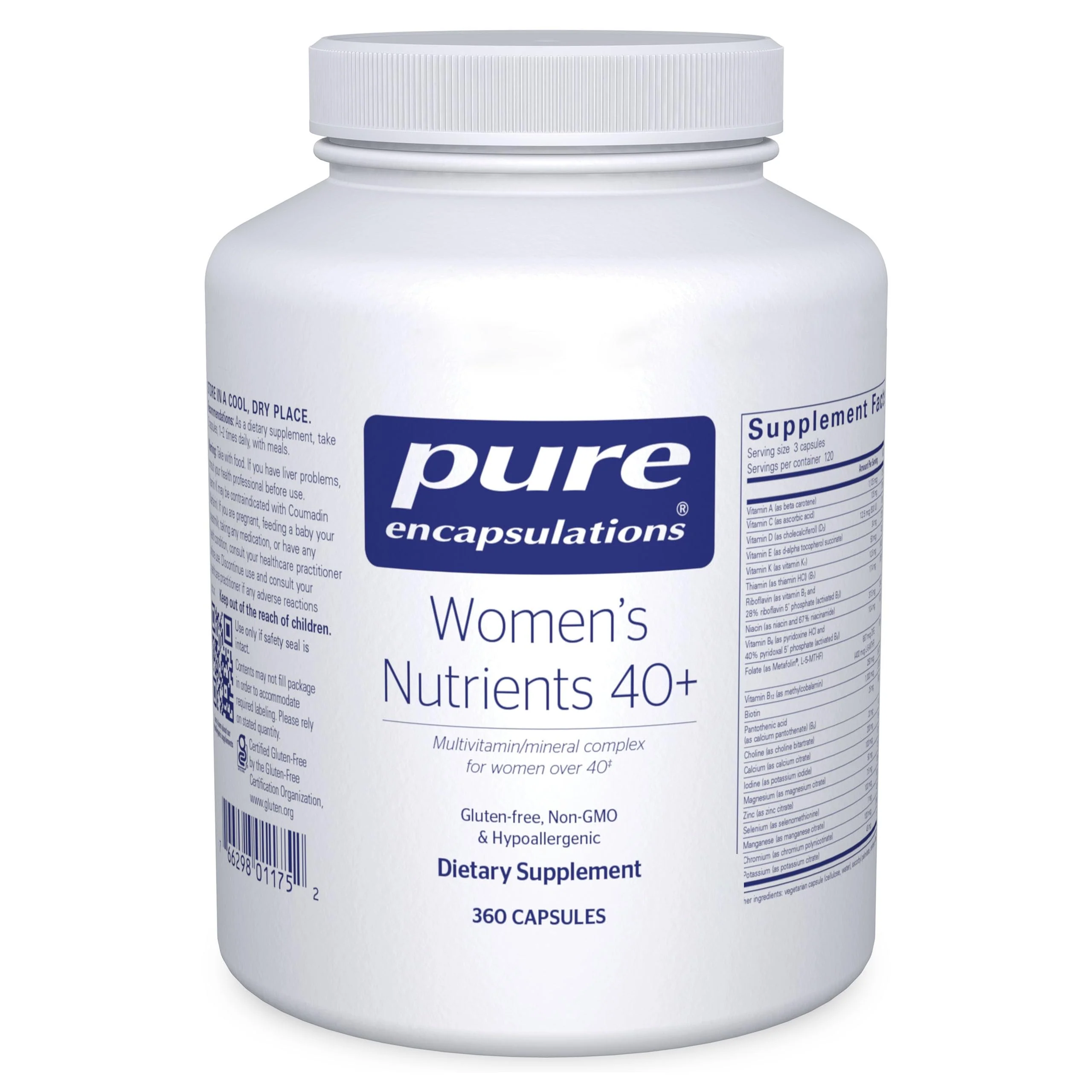 Pure Encapsulations Women's Nutrients 40+ – Multivitamin for Women Over 40 (360 Capsules) | Urinary Tract Health, Eye Integrity & Breast Cell Health