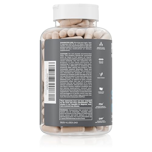 Pure for Men Stay Ready Fiber Supplement - Digestive Regularity | Psyllium Husk, Aloe Vera, Chia Seeds & Flaxseeds | 240 Vegan Capsules - Image 3