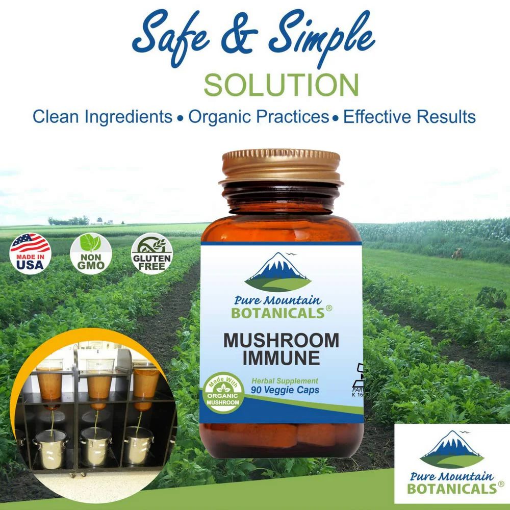 Pure Mountain Botanicals Mushroom Immune - 90 Kosher Capsules | 14 Medicinal Mushrooms - Image 3