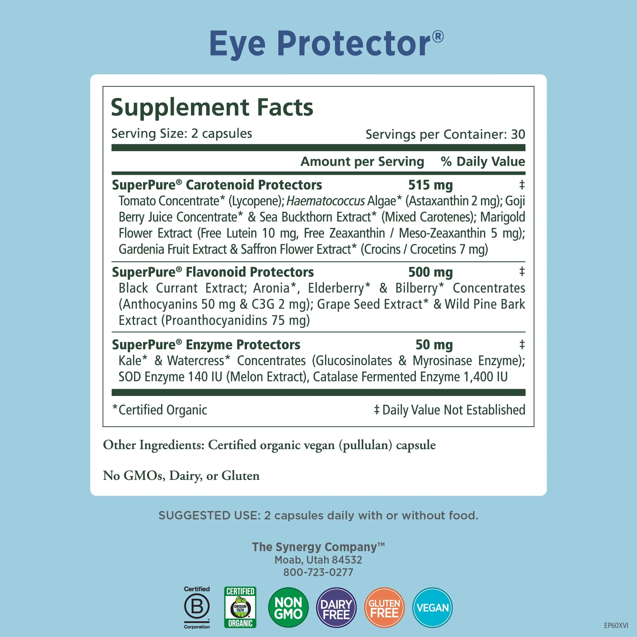PURE SYNERGY Eye Protector — 100% Natural Vegan Eye Health Supplement (60 Capsules) - Image 8