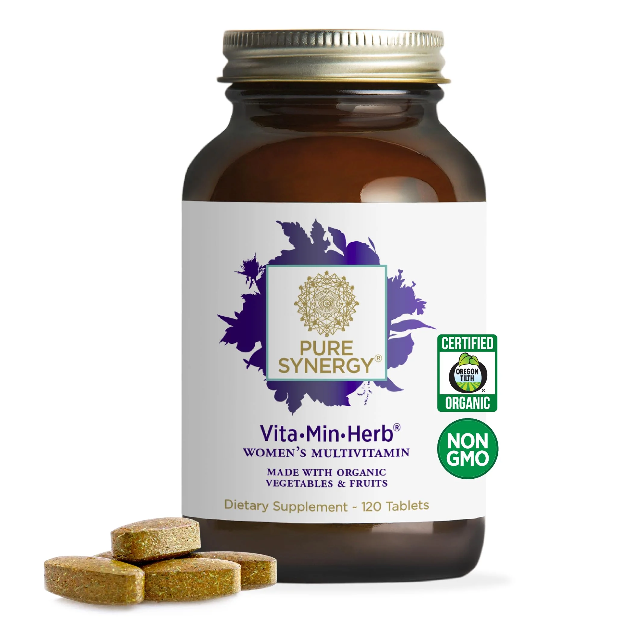 PURE SYNERGY Vita-Min-Herb for Women | Organic Whole-Food Multivitamin (120 Tablets) - Image 7