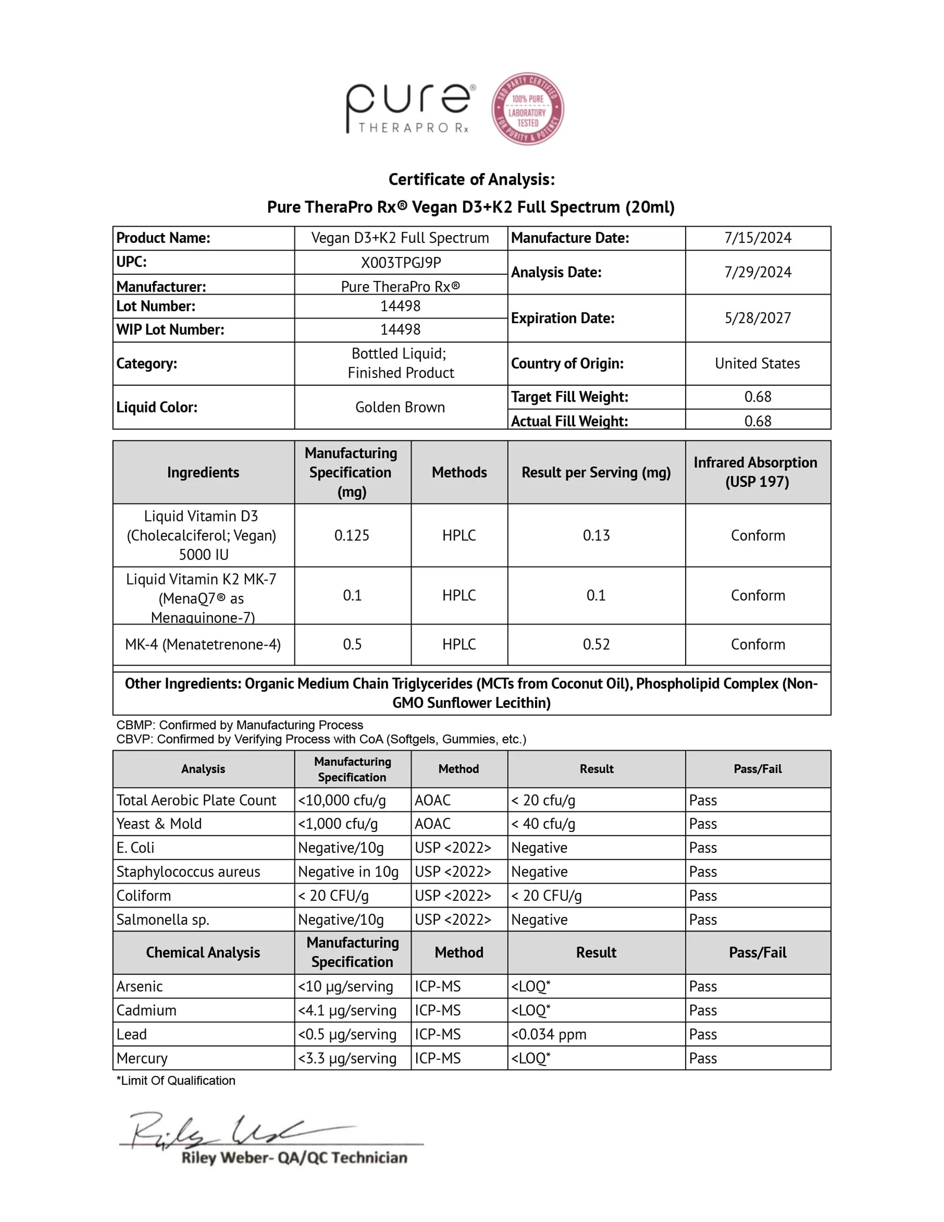 Pure Therapro Rx Vegan D3 + K2 Liposomal 20ml – 5000 IU D3, 600 mcg K2 (MK4/MK7) – 6 Month Supply, USA Made - Image 7