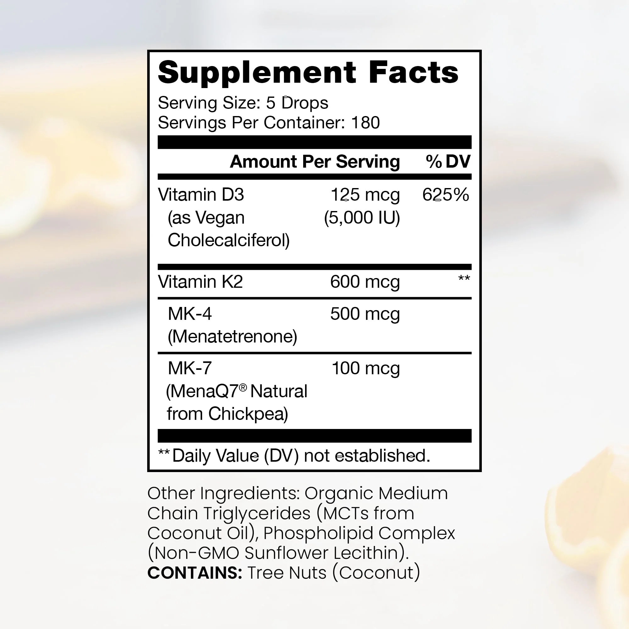 Pure Therapro Rx Vegan D3 + K2 Liposomal 20ml – 5000 IU D3, 600 mcg K2 (MK4/MK7) – 6 Month Supply, USA Made - Image 9