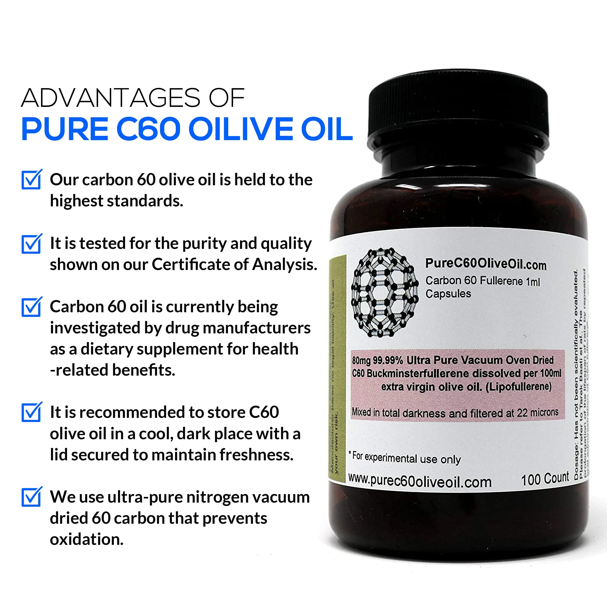 PureC60 Olive Oil Capsules – C60 Organic Olive Oil 100ml (3.4 fl oz) | Solvent Free - Image 3