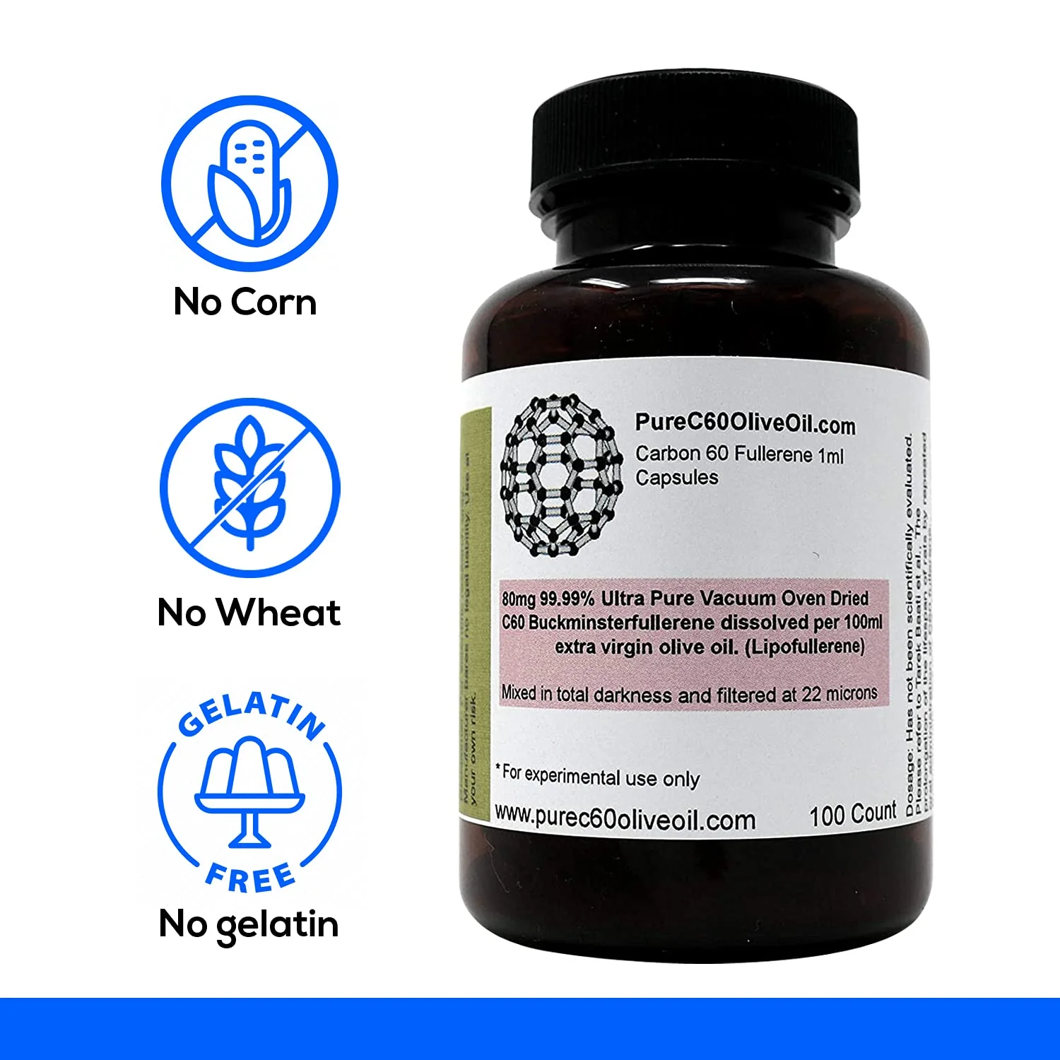 PureC60 Olive Oil Capsules – C60 Organic Olive Oil 100ml (3.4 fl oz) | Solvent Free - Image 4