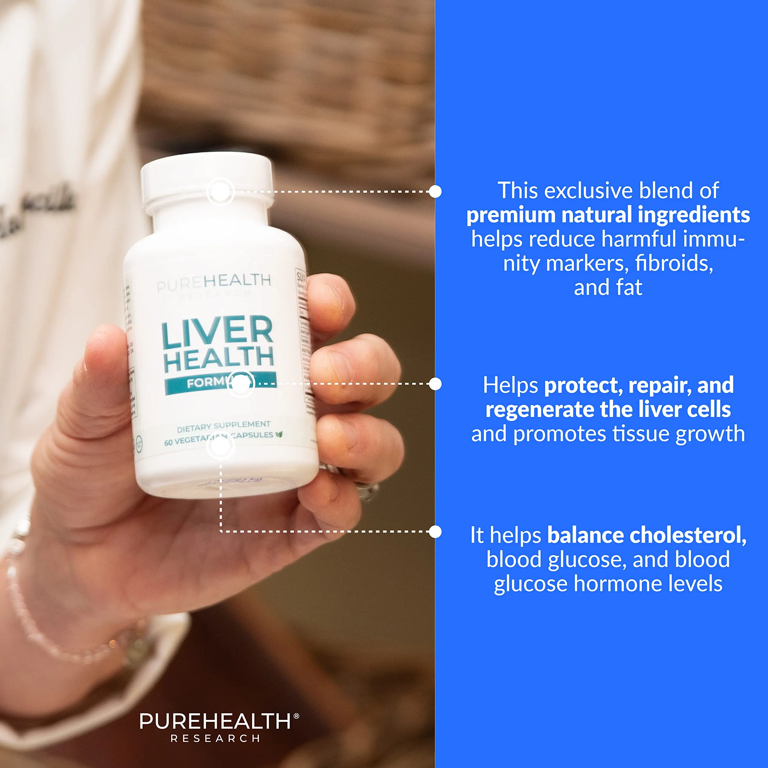 PureHealth Research Liver Health Detox & Cleanse — Fatty Liver Support with Artichoke, Milk Thistle & Dandelion, 2 Bottles - Image 7