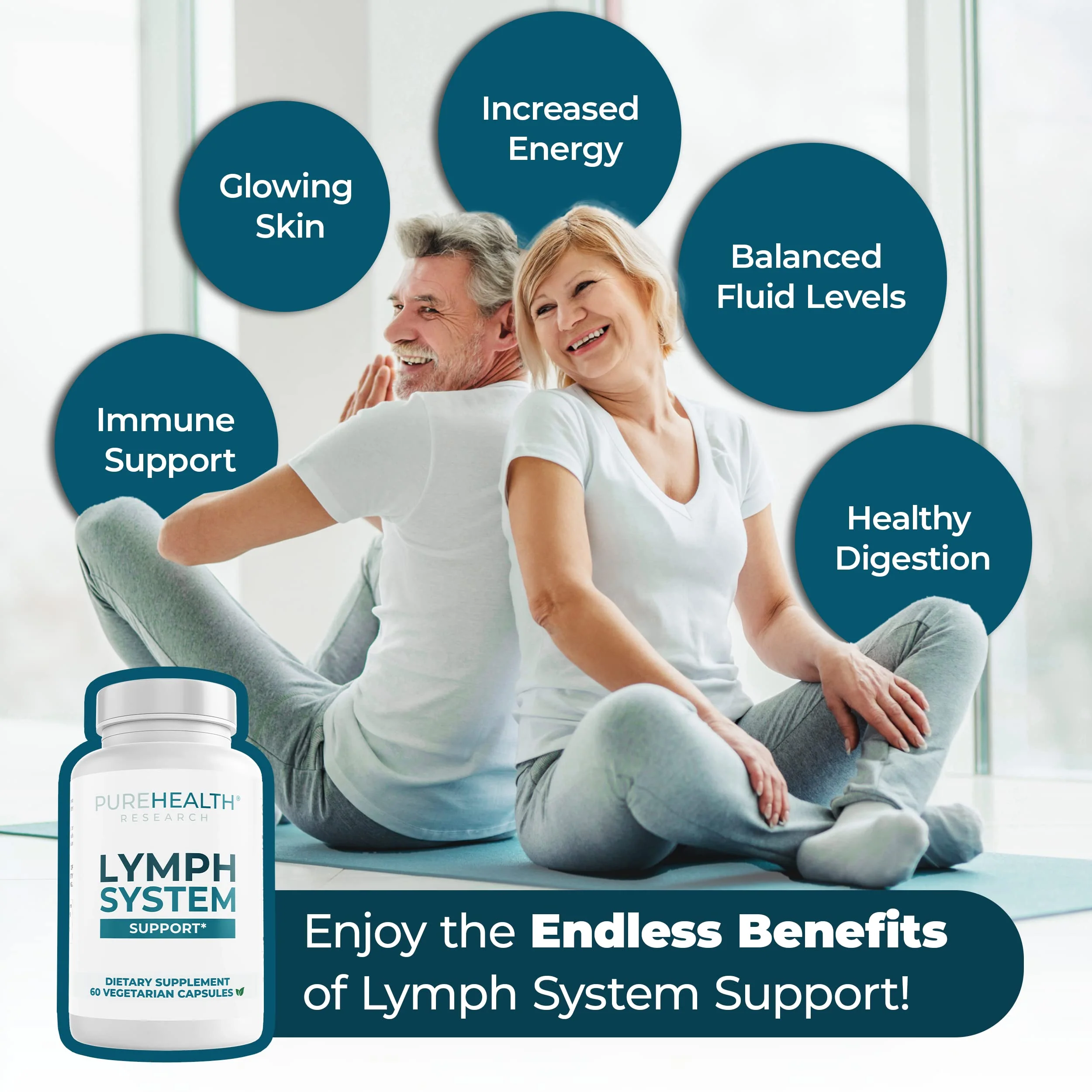 PUREHEALTH RESEARCH Lymph System Support — Lymphatic Drainage Supplement for Women & Men | 360 Capsules - Image 16