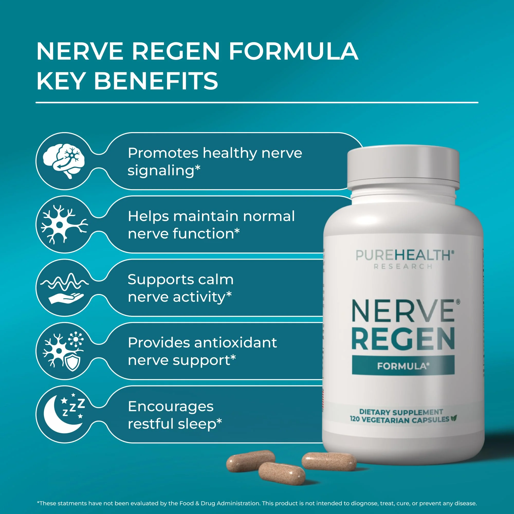 PUREHEALTH RESEARCH Nerve Regen Formula – Nerve Support Supplement for Hands & Feet | 60 Capsules - Image 10