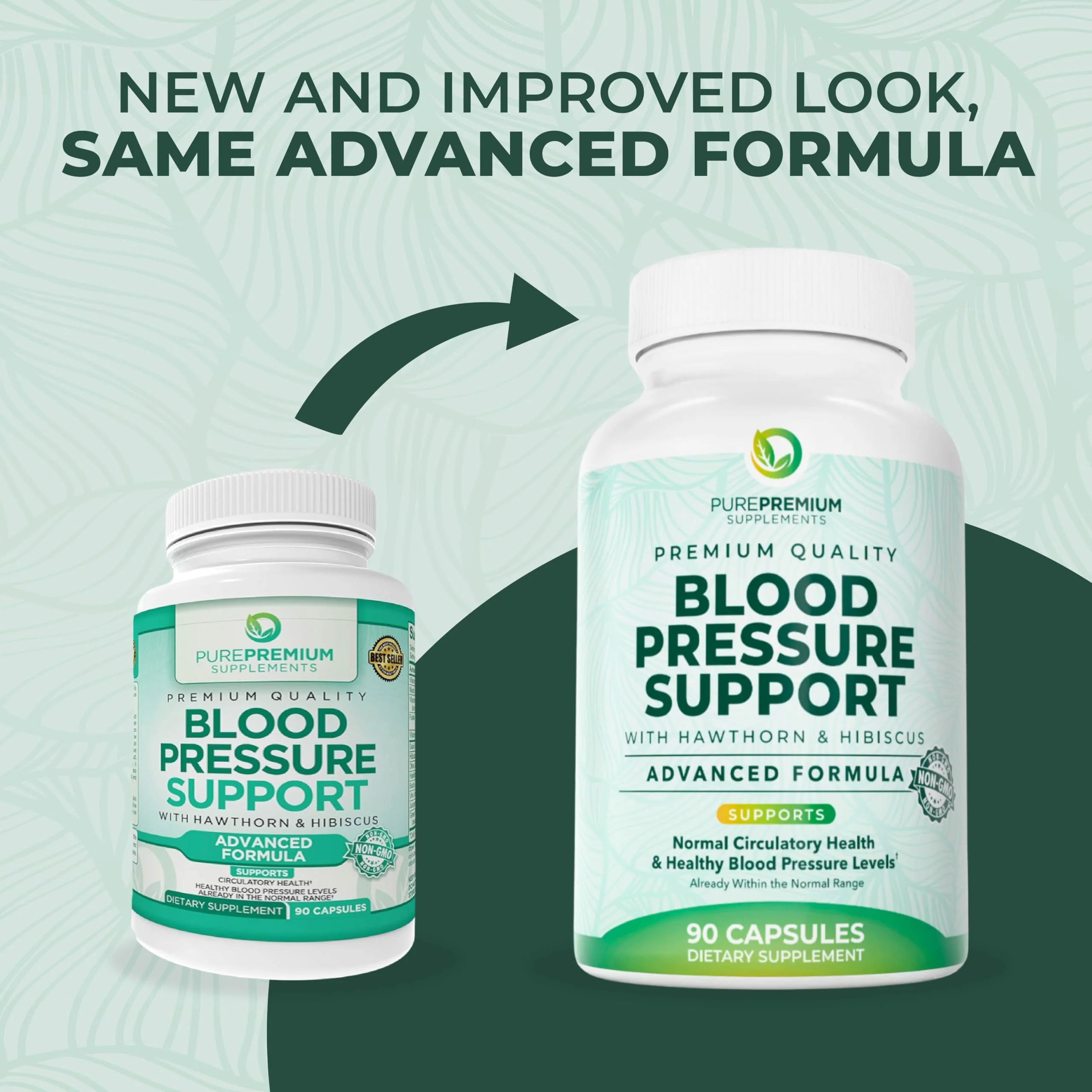 PurePremium Blood Pressure Supplements – Hawthorn, Hibiscus, Garlic & Vitamin B12 | Nitric Oxide Support for Heart & Circulation, 90 Count - Image 4
