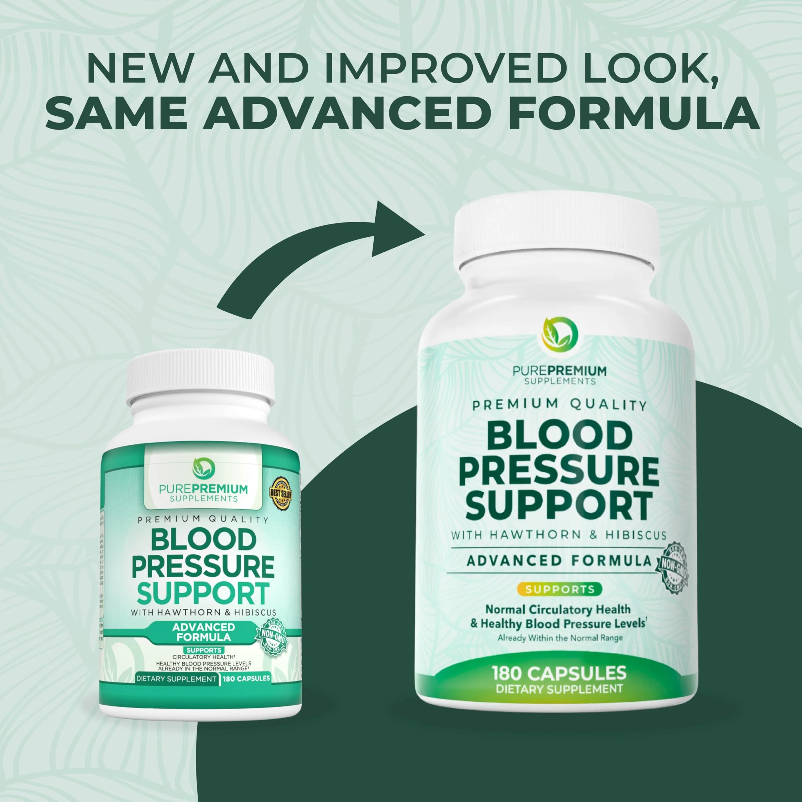 PurePremium Blood Pressure Supplements with Hawthorn, Hibiscus, Garlic & Vitamin B12 – Nitric Oxide & Circulation Support (180ct) - Image 12