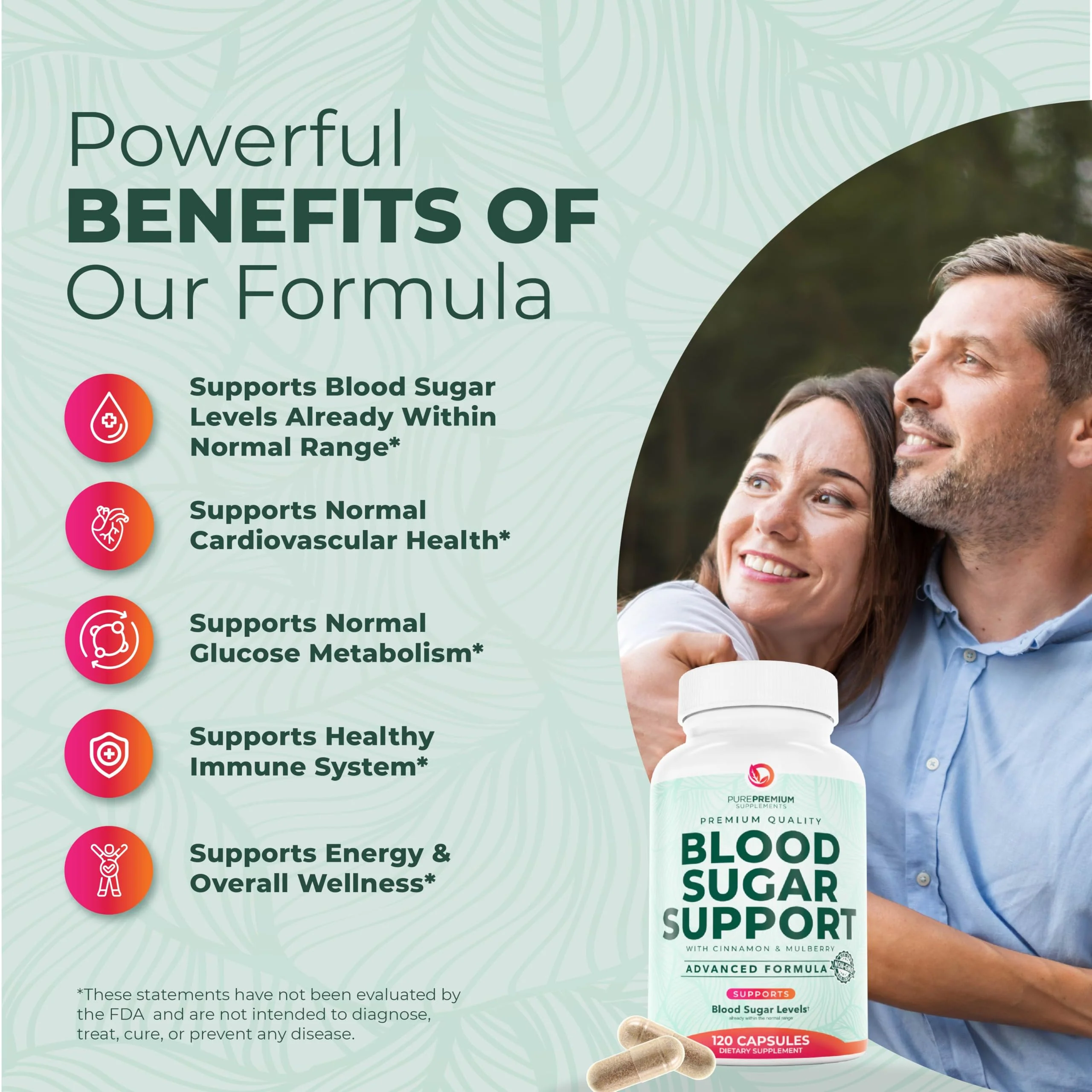 PurePremium Normal Blood Sugar Support Supplement - 120ct with 20 Active Ingredients including Cinnamon, Bitter Melon, Chromium & Mulberry - Image 11