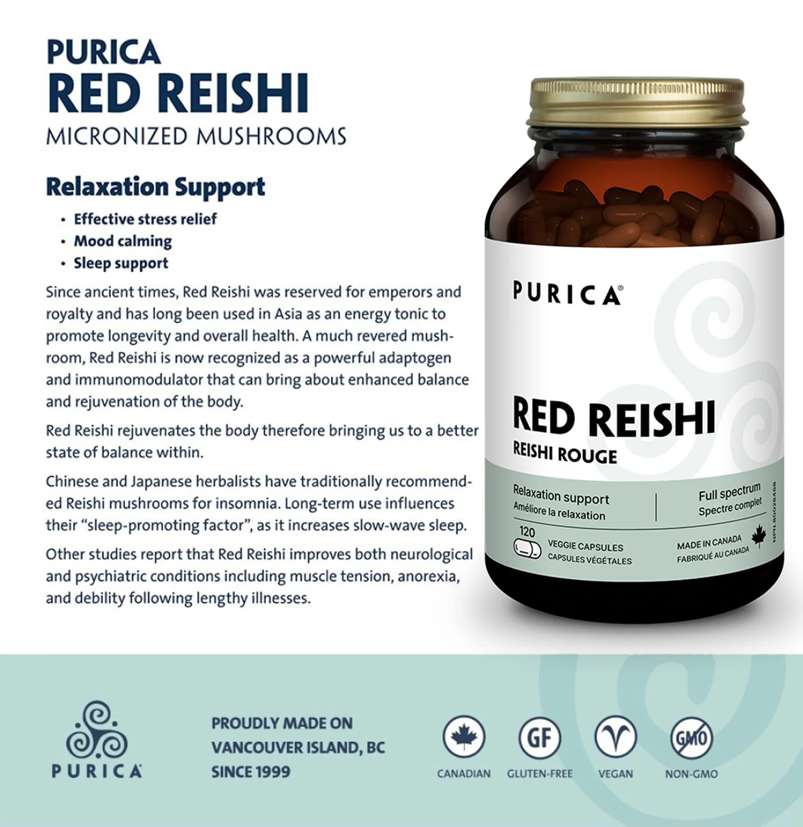 PURICA Red Reishi 120 CT | 400mg Reishi Mushroom Supplement - Image 12