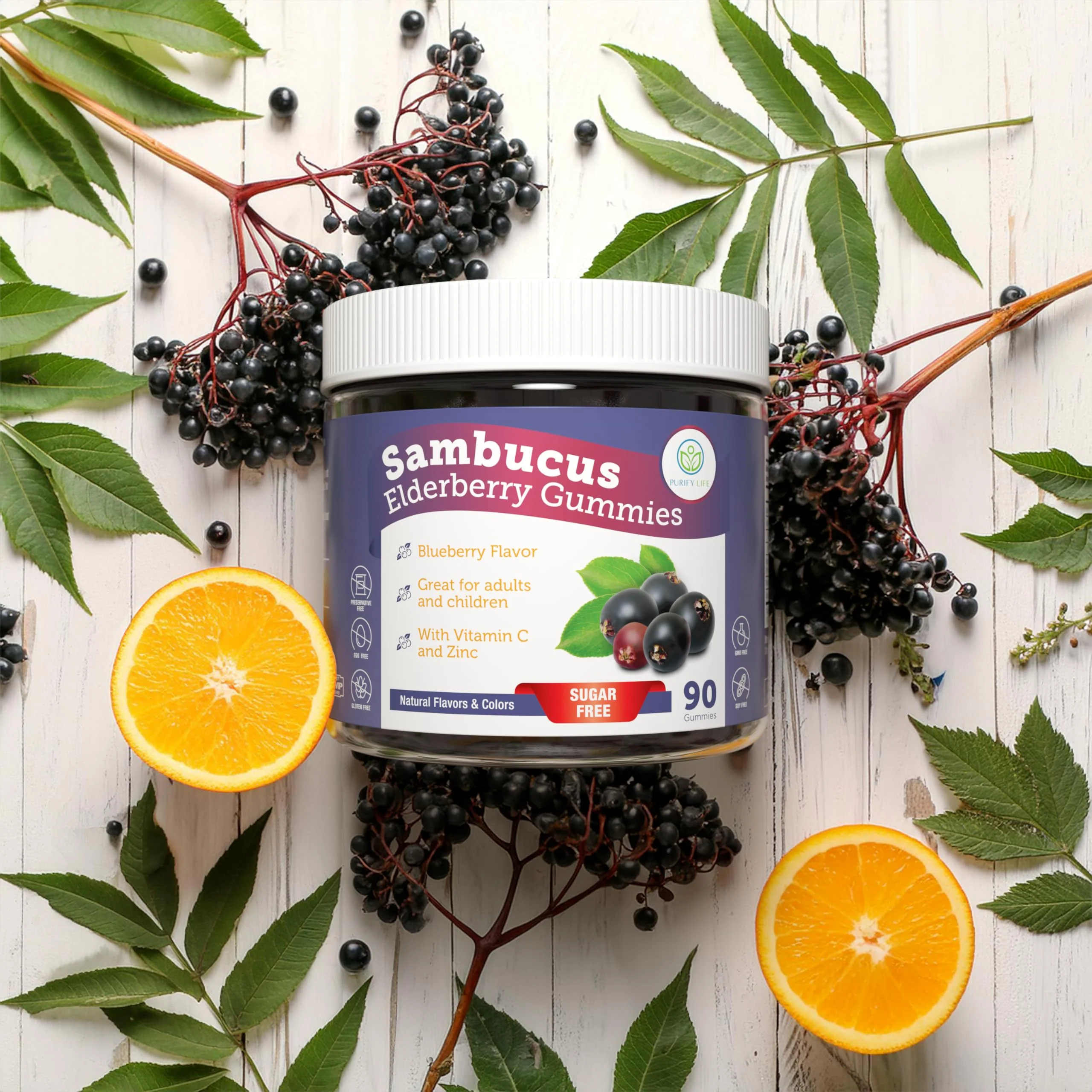Purify Life Sugar-Free Elderberry Gummies – Vitamin C & Zinc, Vegan, 90 Count - Image 8