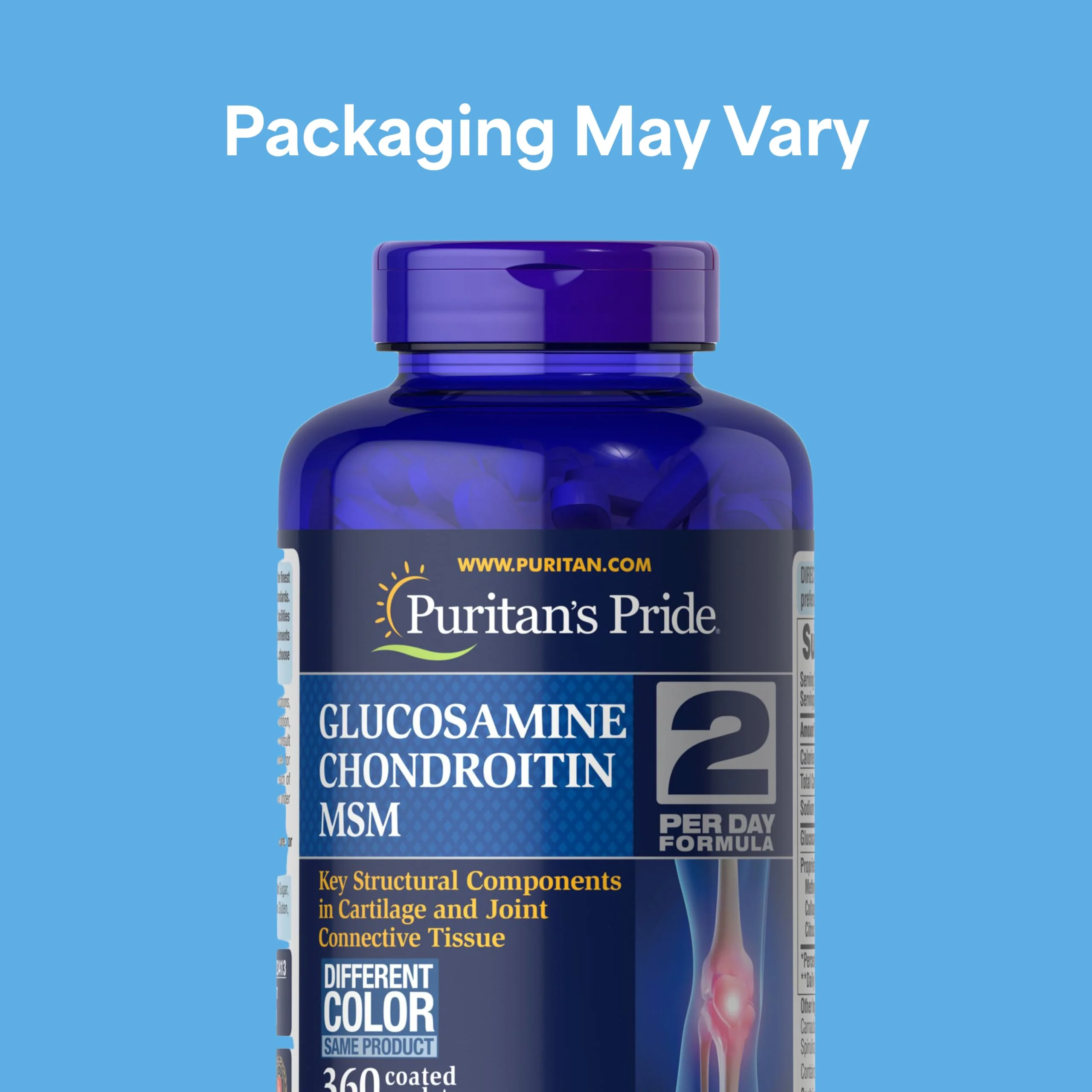Puritan's Pride Glucosamine Chondroitin MSM Dietary Supplement for Joint Health - 360 Coated Caplets - Image 8