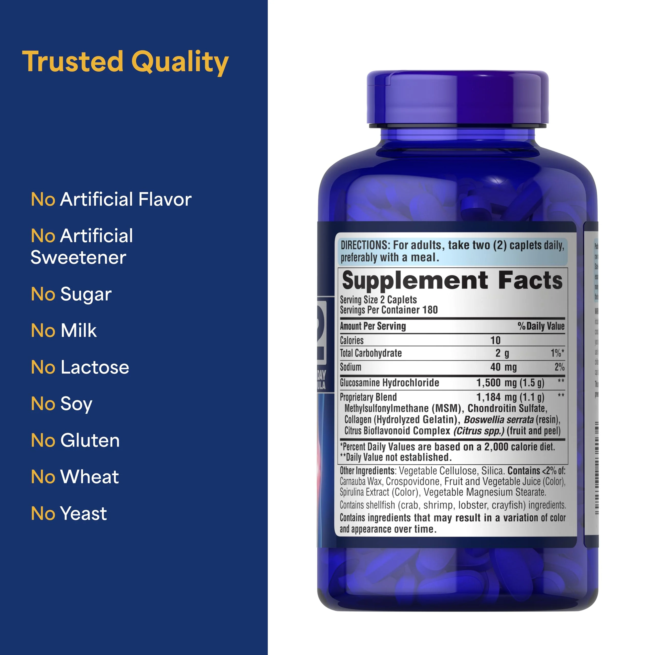Puritan's Pride Glucosamine Chondroitin MSM – Joint Health Dietary Supplement, 6 Month Supply, 360 Coated Tablets - Image 12
