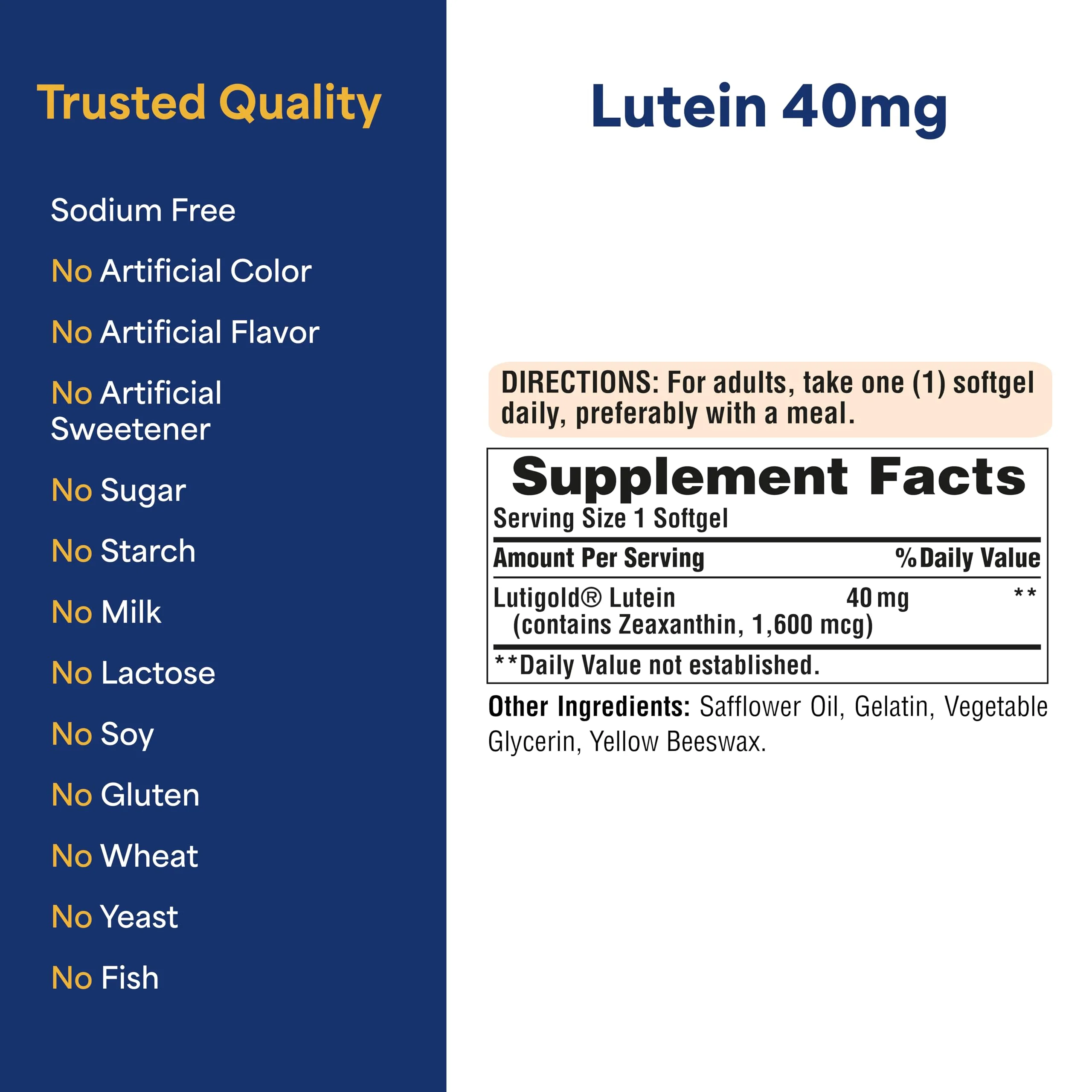 Puritan's Pride Lutigold Lutein 40mg with Zeaxanthin – Eye Health Support, 8-Month 2-Pack - Image 5