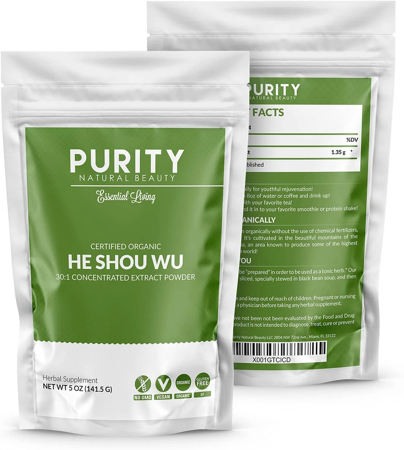 Purity Natural Beauty Organic He Shou Wu 5oz | 30:1 Fo-ti Extract - Image 16