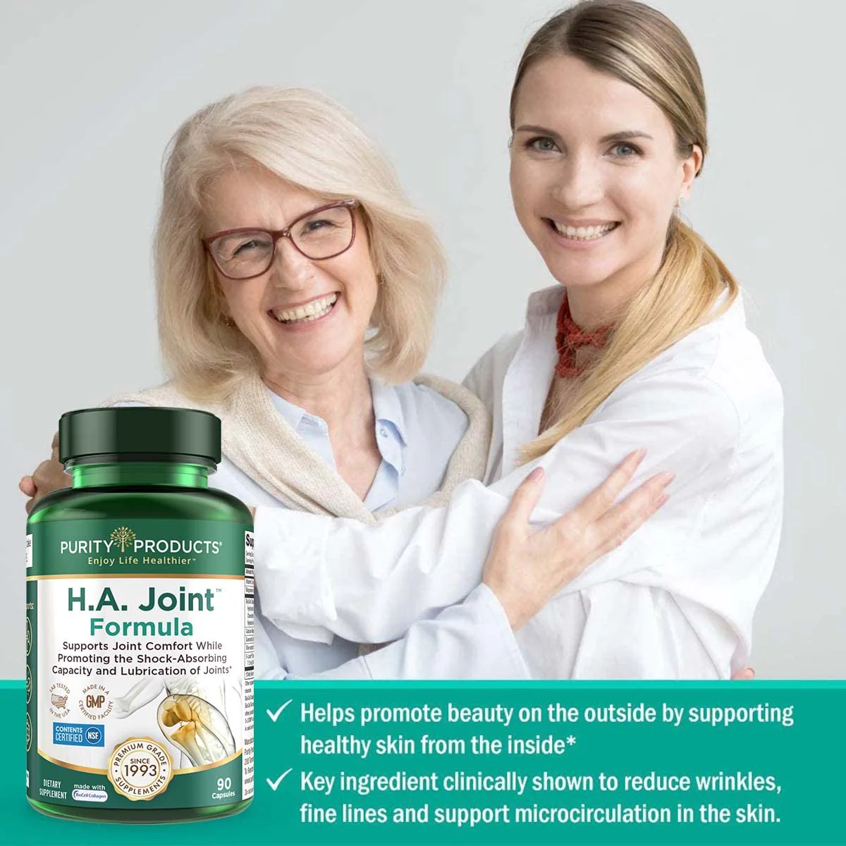 Purity Products HA Joint Formula with Hyaluronic Acid, BioCell Collagen, 5-Loxin – Joints + Skin Support, 90 Caps - Image 11