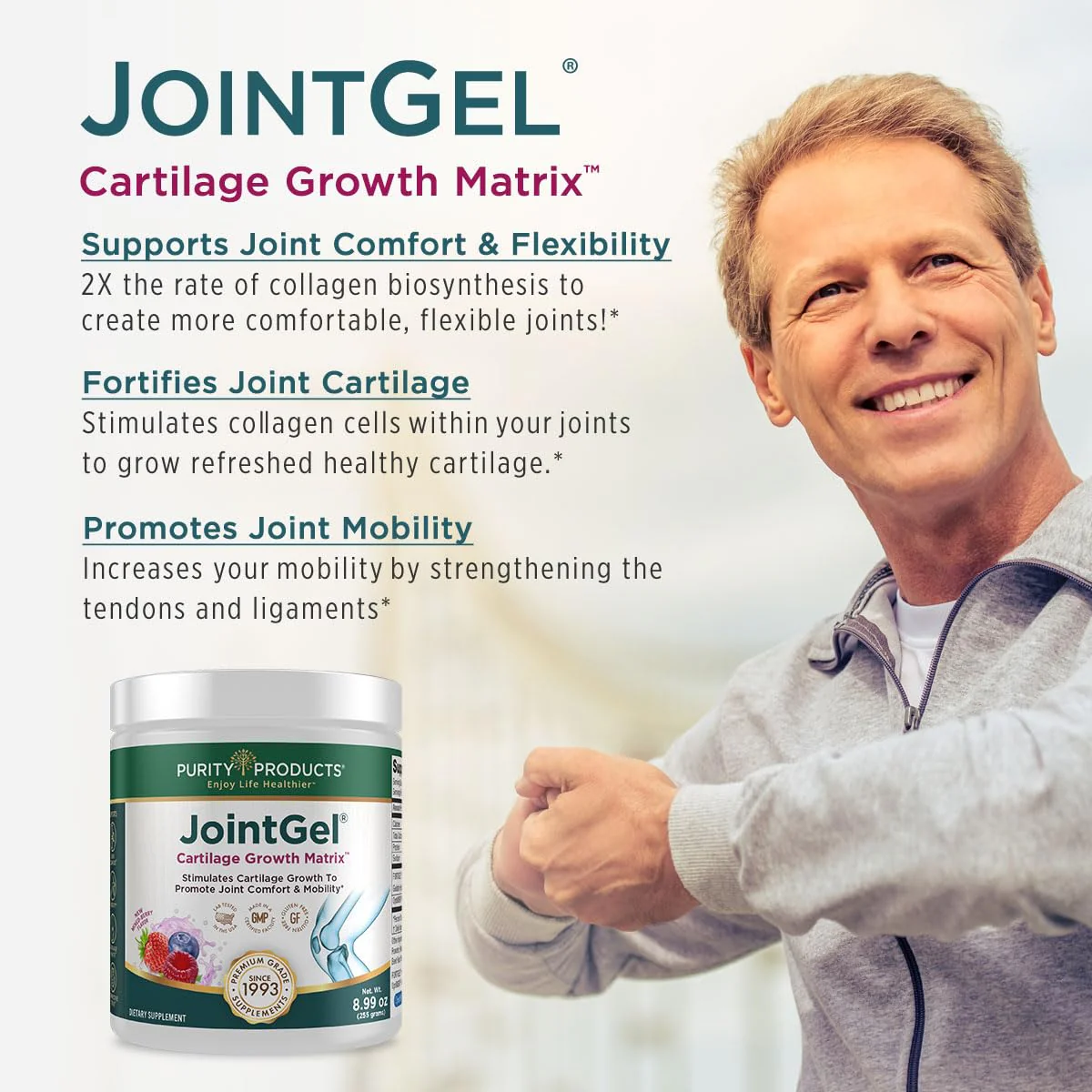 Purity Products JointGel Formula – Collagen Peptides + MSM, Berry Powder, 30 Day Supply - Image 3