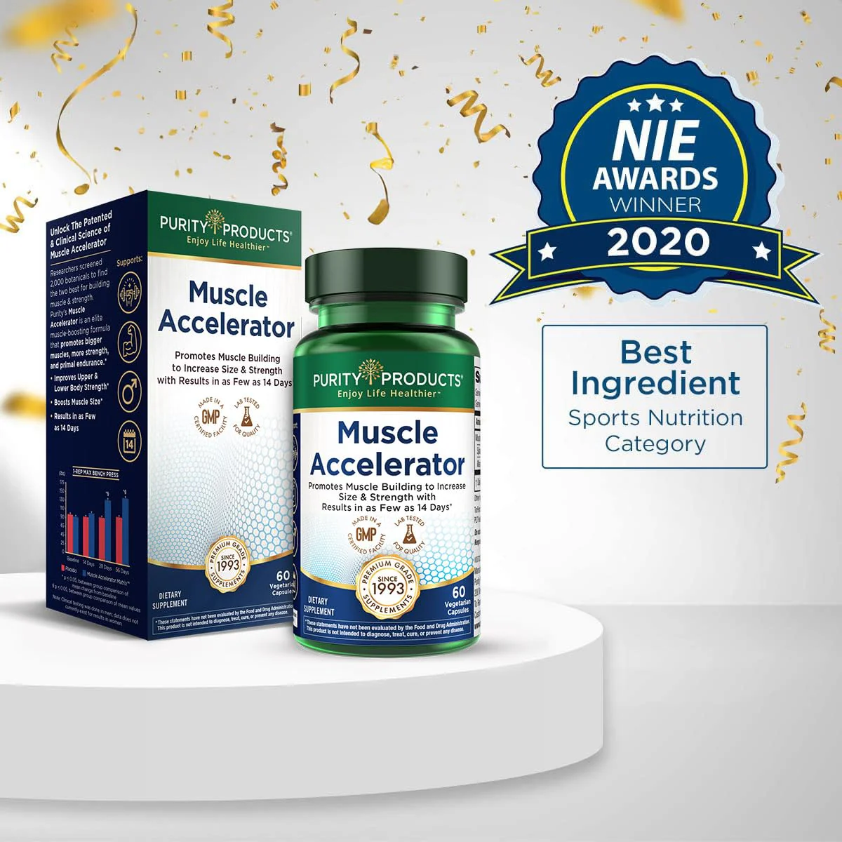 Purity Products Muscle Accelerator 650 mg – Patented & Clinically Tested Ayurvedic Blend for Strength, Endurance + Muscle Growth | 60 Veg Caps (3) - Image 5
