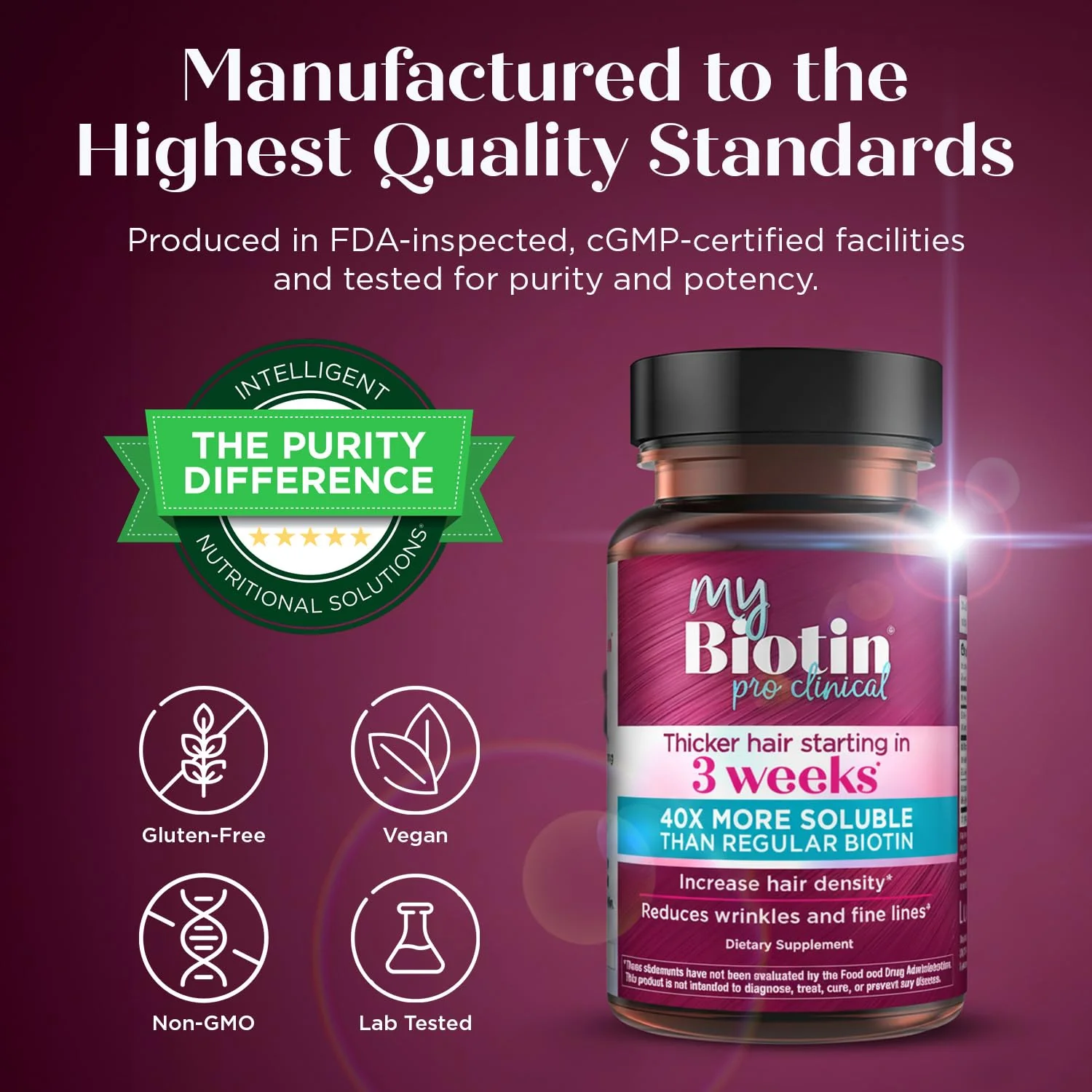 Purity Products MyBiotin ProClinical – 40x Soluble Biotin for Hair, Skin & Nails | 30 Veg Capsules - Image 16
