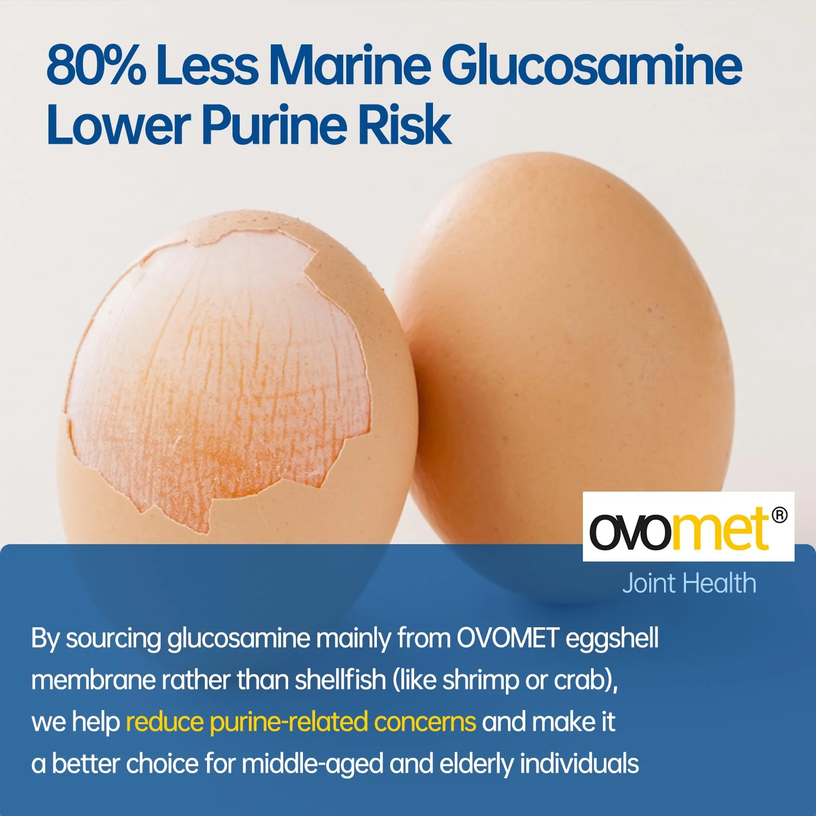 Purmeo OVOMET Eggshell Membrane Joint Supplement – Low-Purine Glucosamine, Chondroitin, MSM, Boswellia | Made in Germany | 60 Days Supply - Image 4