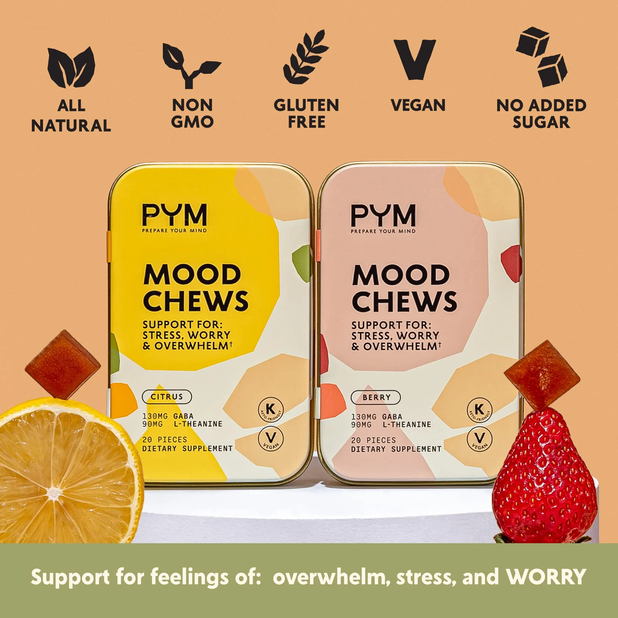 PYM Berry Mood Chews – Stress & Overwhelm Support (120 Count) • Vegan & Gluten-Free - Image 10
