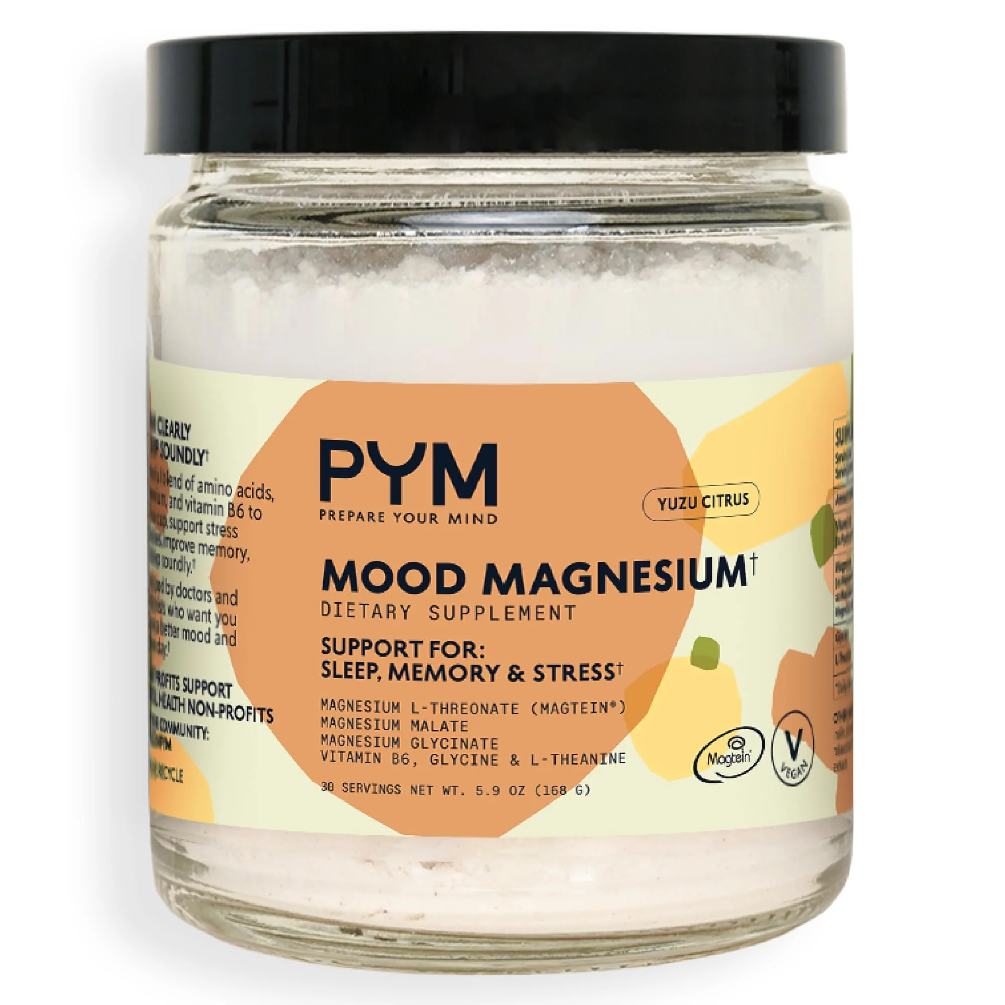 PYM Mood Magnesium Powder (30 Servings) – Magnesium Glycinate, L-Threonate & Malate for Mind & Mood Support