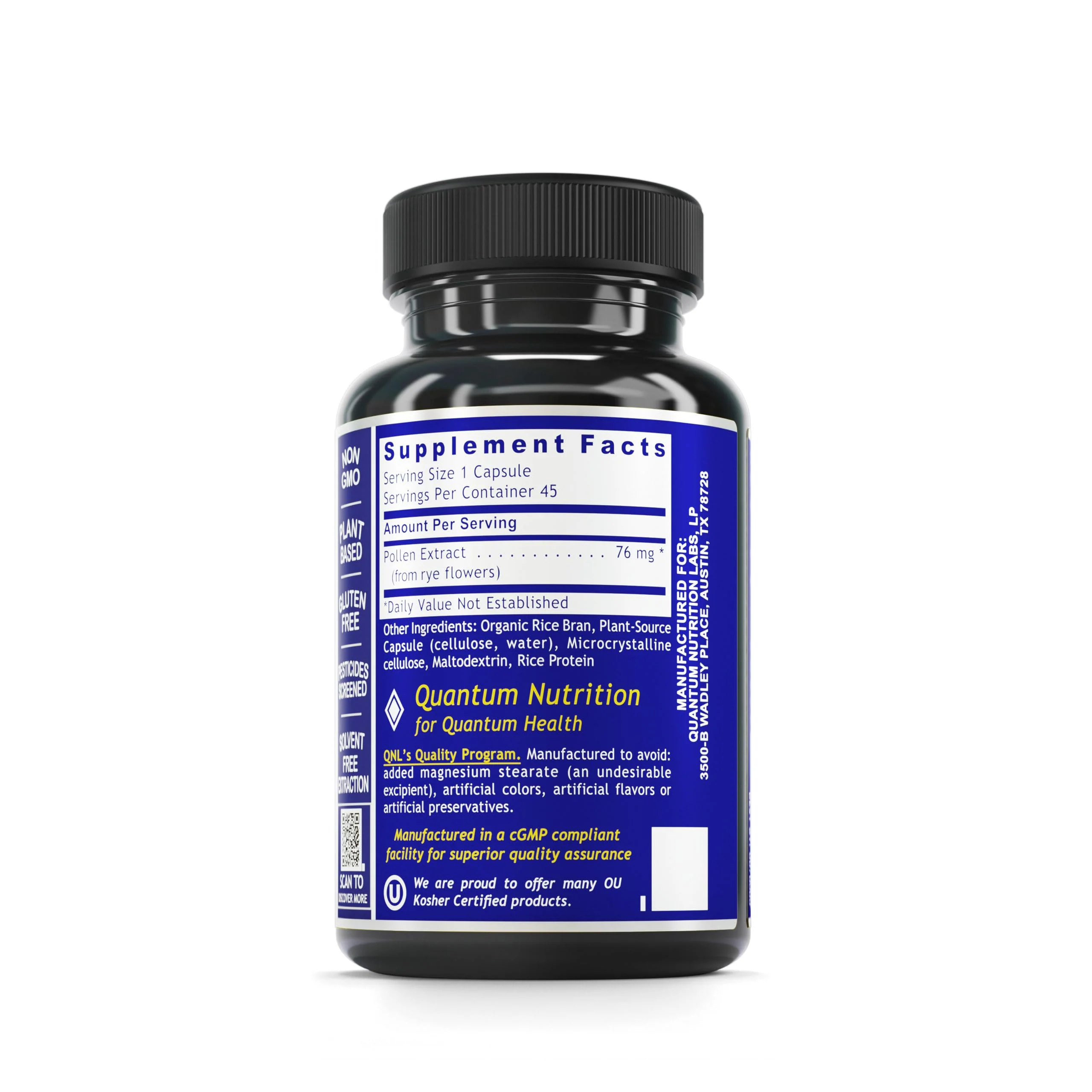QNL Quantum Medi-Pollen - Men’s Prostate & Urinary Health Supplement | Vegan, 45 Capsules - Image 2