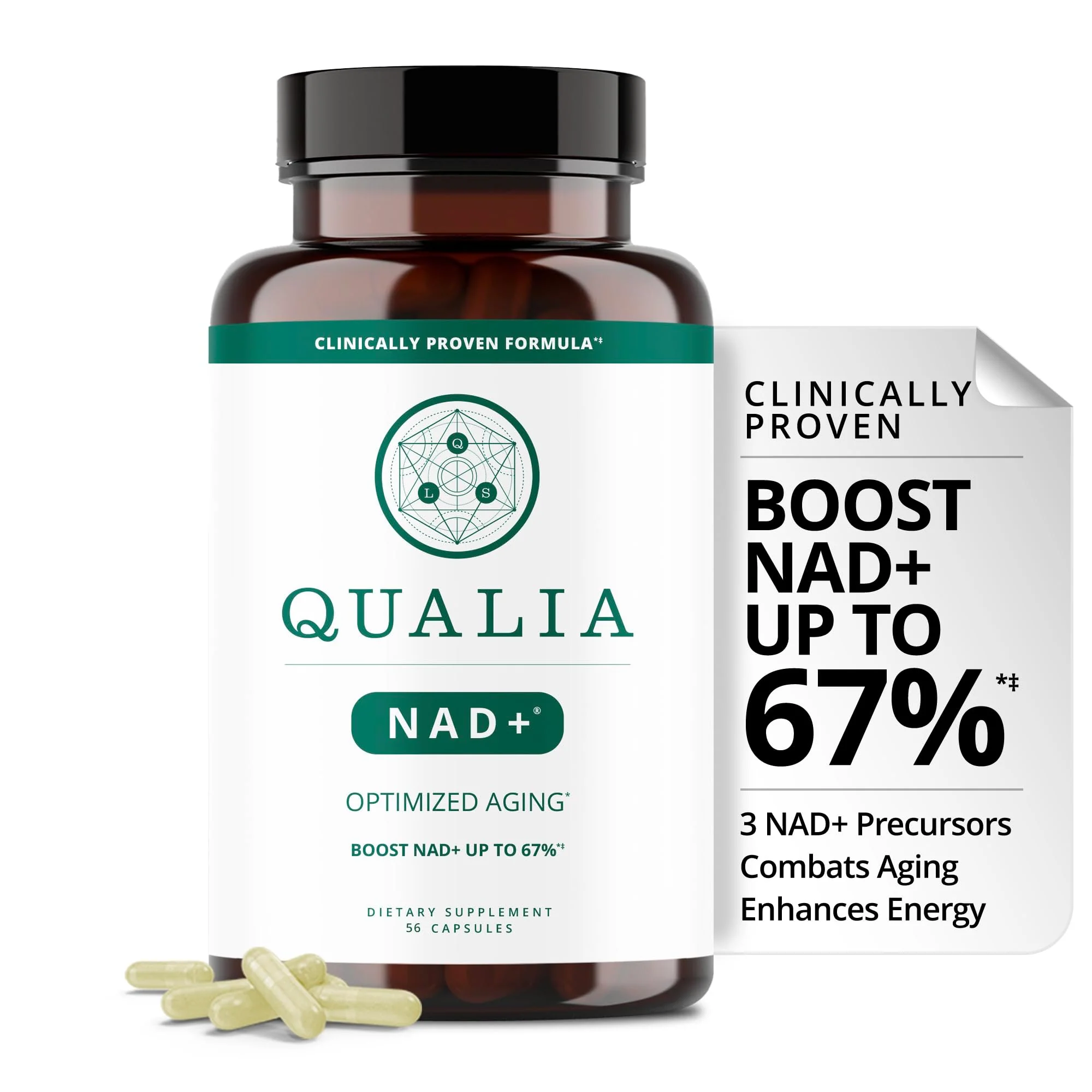 Qualia NAD Supplement — Clinically Boost NAD+ Up to 67% | Niagen, Niacin & Niacinamide | 1 Month Supply - Image 9