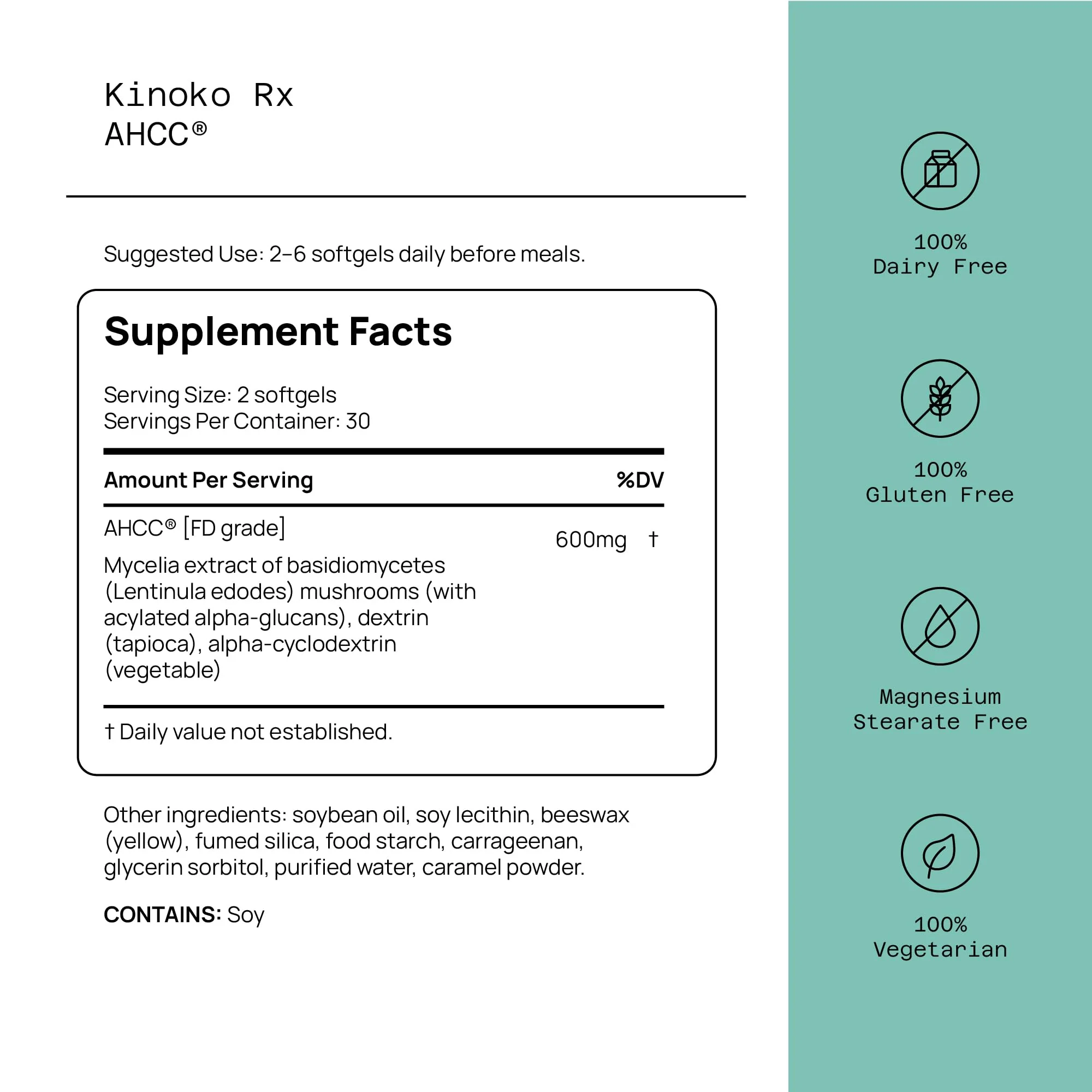 Quality of Life Immune Support AHCC Rx 60 Softgels | Premium Mushroom Blend - Image 9