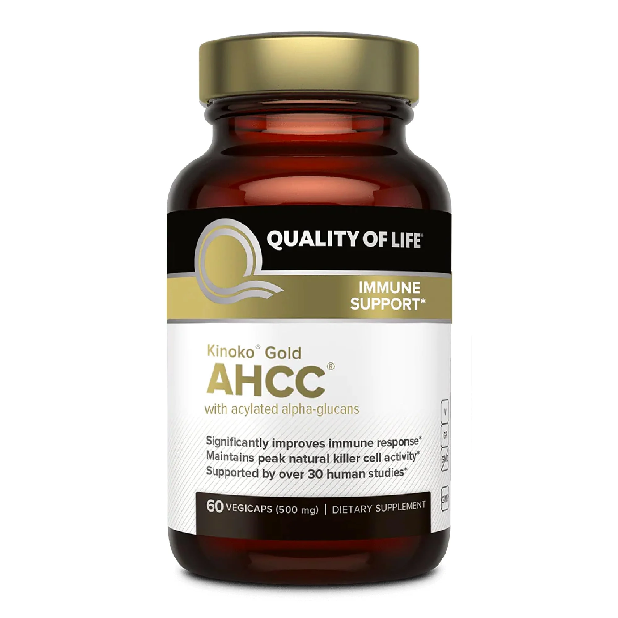 Quality of Life Kinoko Gold AHCC – 500 mg Capsule, Immune Support, 60 Veg Capsules - Image 8