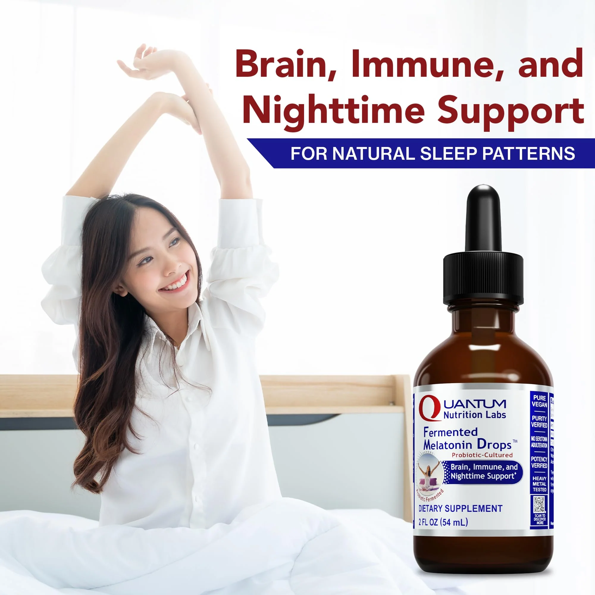 Quantum Nutrition Labs Fermented Melatonin Drops – Sleep Support, Vegan (2 x 2 oz) - Image 2